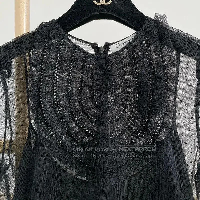 Dior Dior Black Nylon Short Sleeve Dress . Size M / US 6-8 / IT 42-44 - 5 Thumbnail