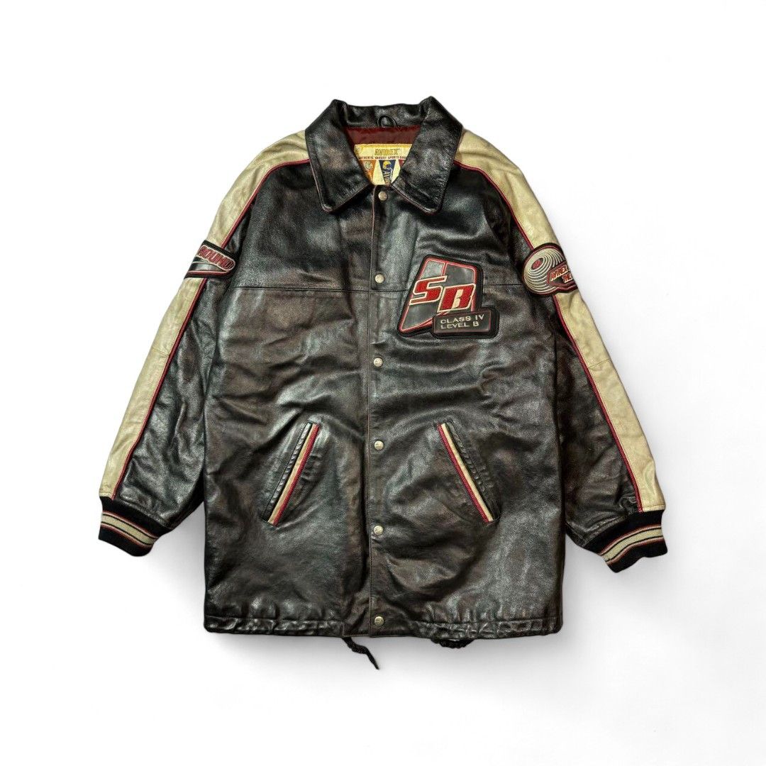 AVIREX VALLAD VARSITY LEATHER JACKET M VTG Avirex Leather Varsity