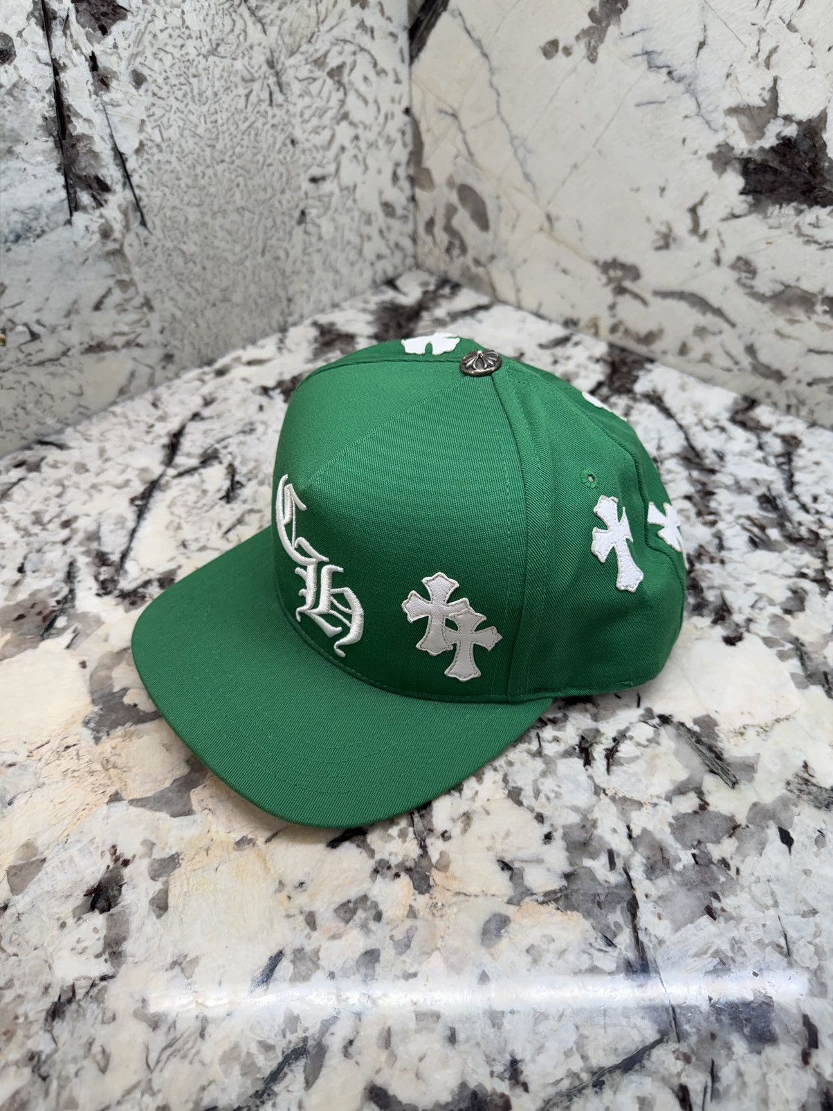 Chrome Hearts Chrome Hearts Cross Patch Hat Green White Baseball Cap Size ONE SIZE - 4 Thumbnail