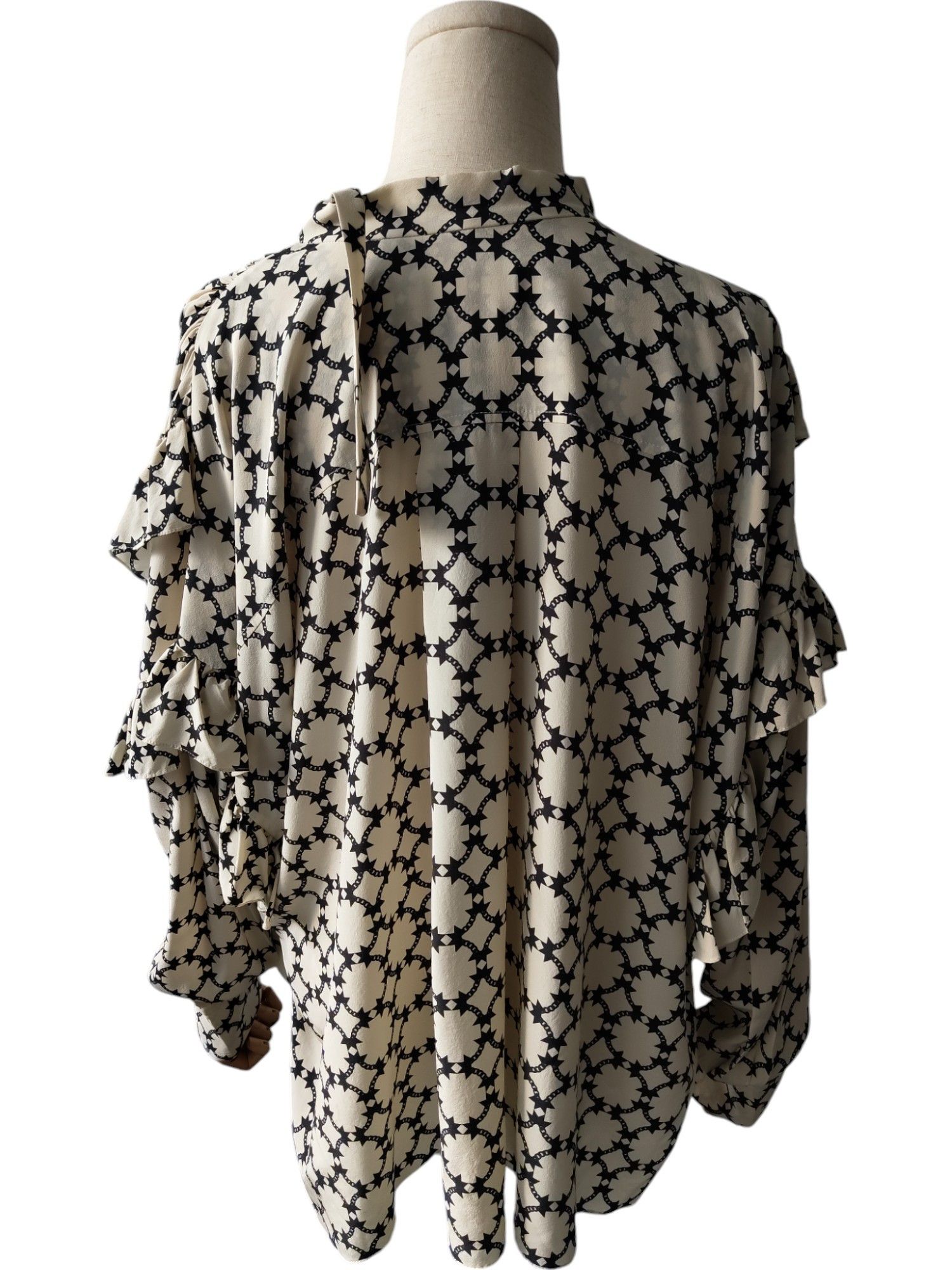 Isabel Marant Beige Overall Printed Silk Shirt Size XS / US 0-2 / IT 36-38 - 2 Thumbnail