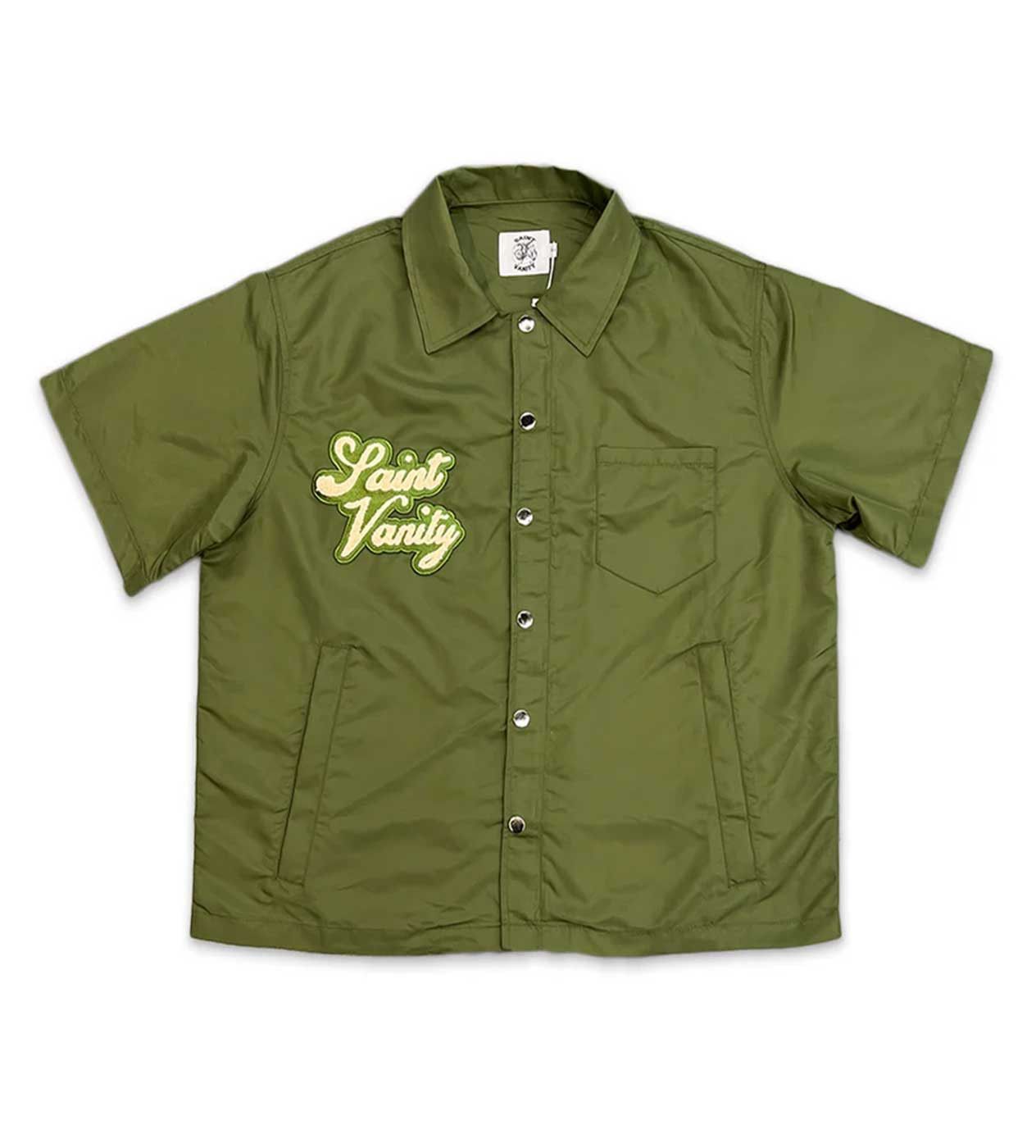 Saint Vanity Nylon Button Zip Up Tee Olive Size US M / EU 48-50 / 2 - 1 Preview