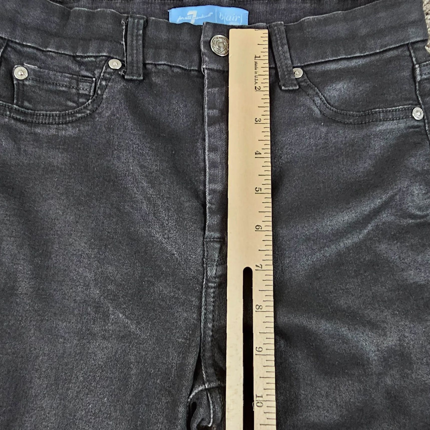 7 For All Mankind 7 For All Mankind Jeans Women Skinny Stretch Black Waxed Denim 26x26 Regular Size 26" / US 2 / IT 38 - 4 Thumbnail