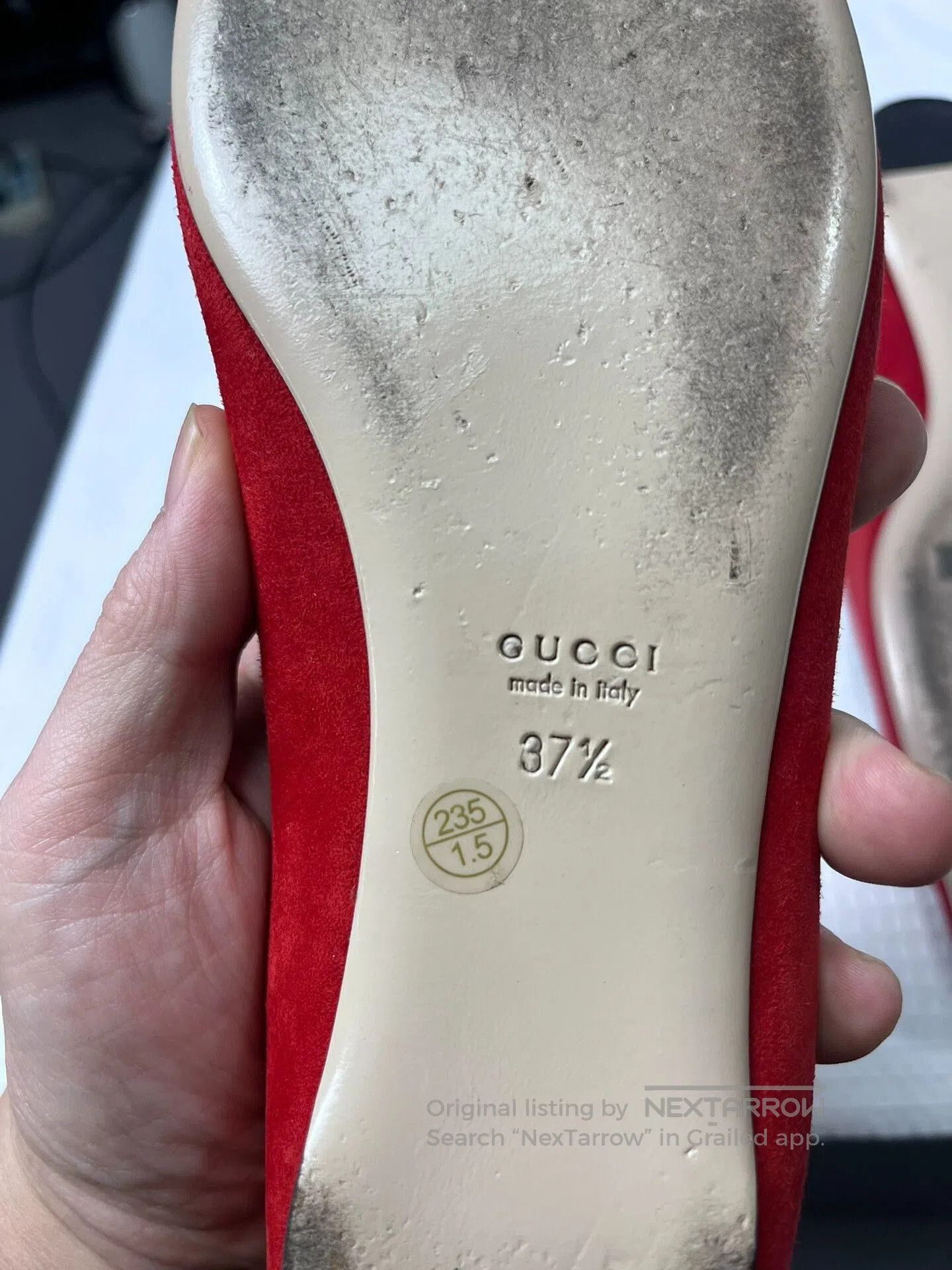 Gucci Gucci Dionysus Red Suede Flats 37.5. Size US 6.5 / IT 36.5 - 9 Thumbnail