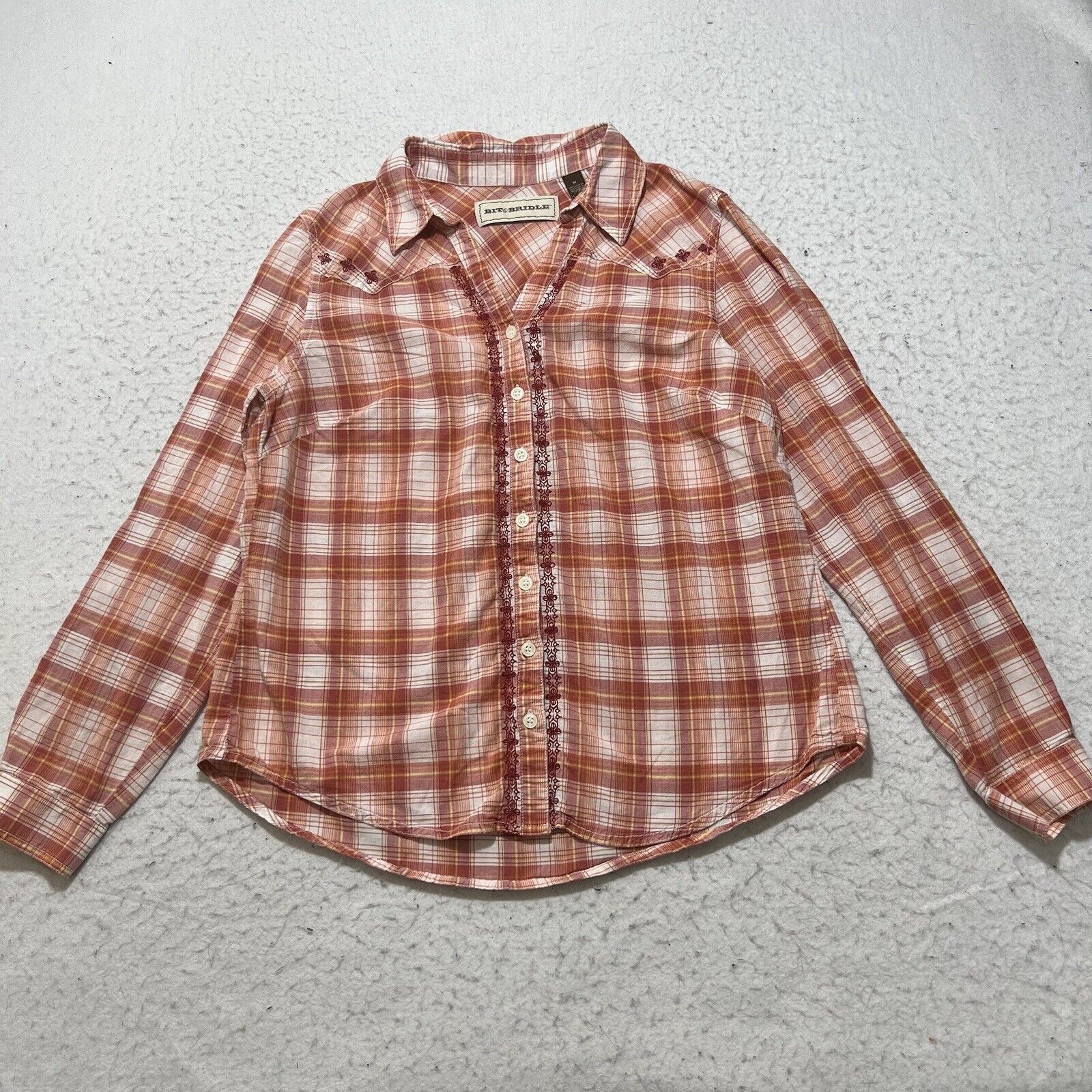 Bit & Bridle Bit & Bridle Medium Button Up Pink Plaid Striped Shirt Size M / US 6-8 / IT 42-44 - 1 Thumbnail