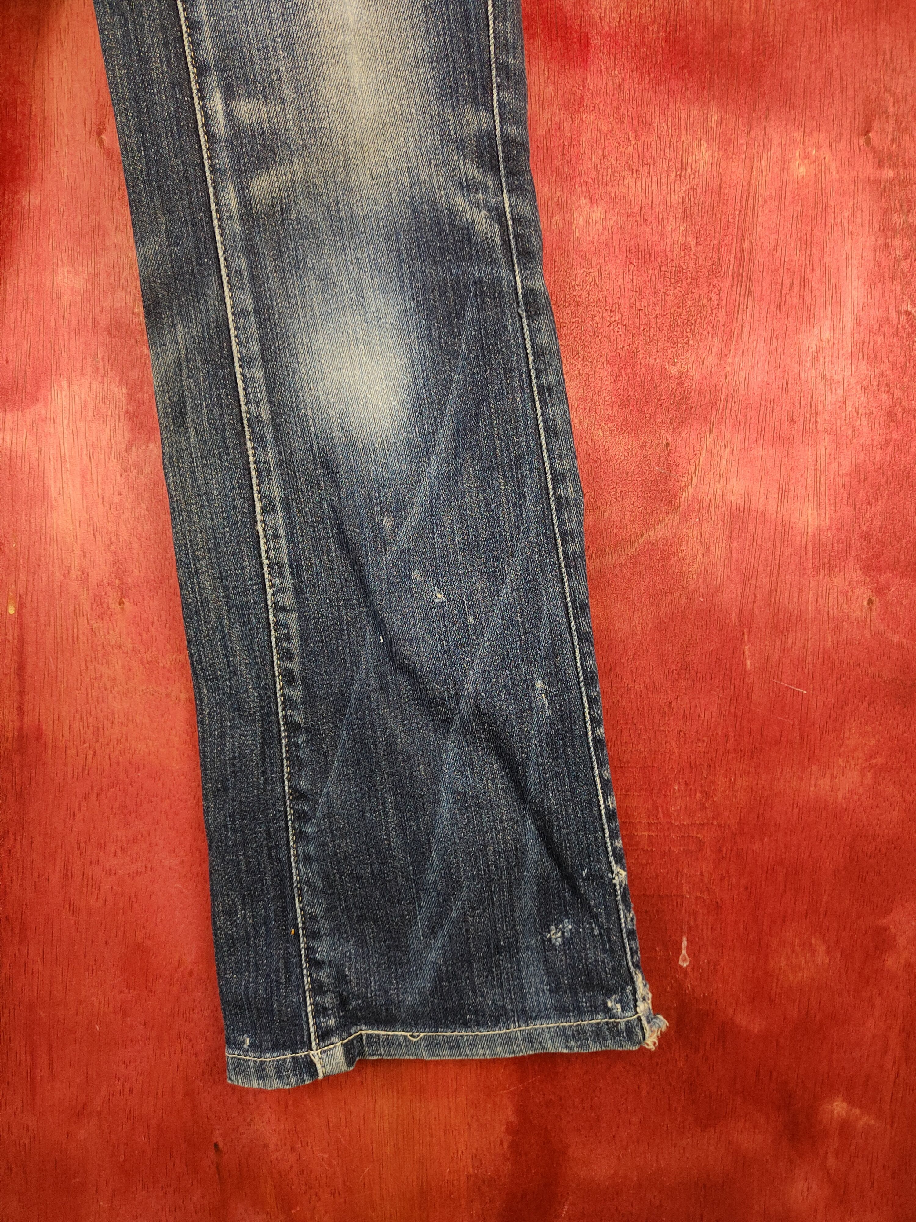Japanese Brand Something Dark Blue Distressed Ripped Jeans #S2123 Size 28" / US 6 / IT 42 - 6 Thumbnail