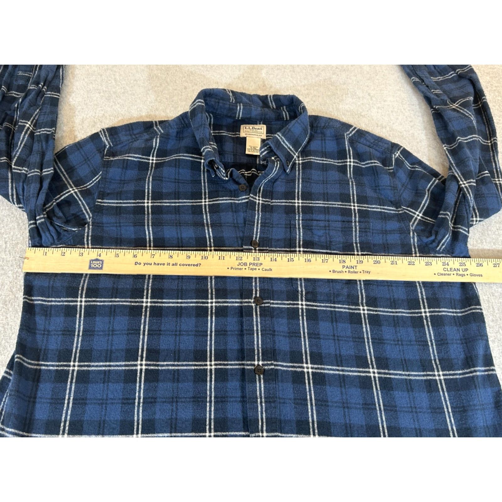 Vintage L.L. Bean Flannel Shirt Mens XL Blue Plaid Button Long Sleeve Workwear Outdoor Size US XL / EU 56 / 4 - 3 Thumbnail