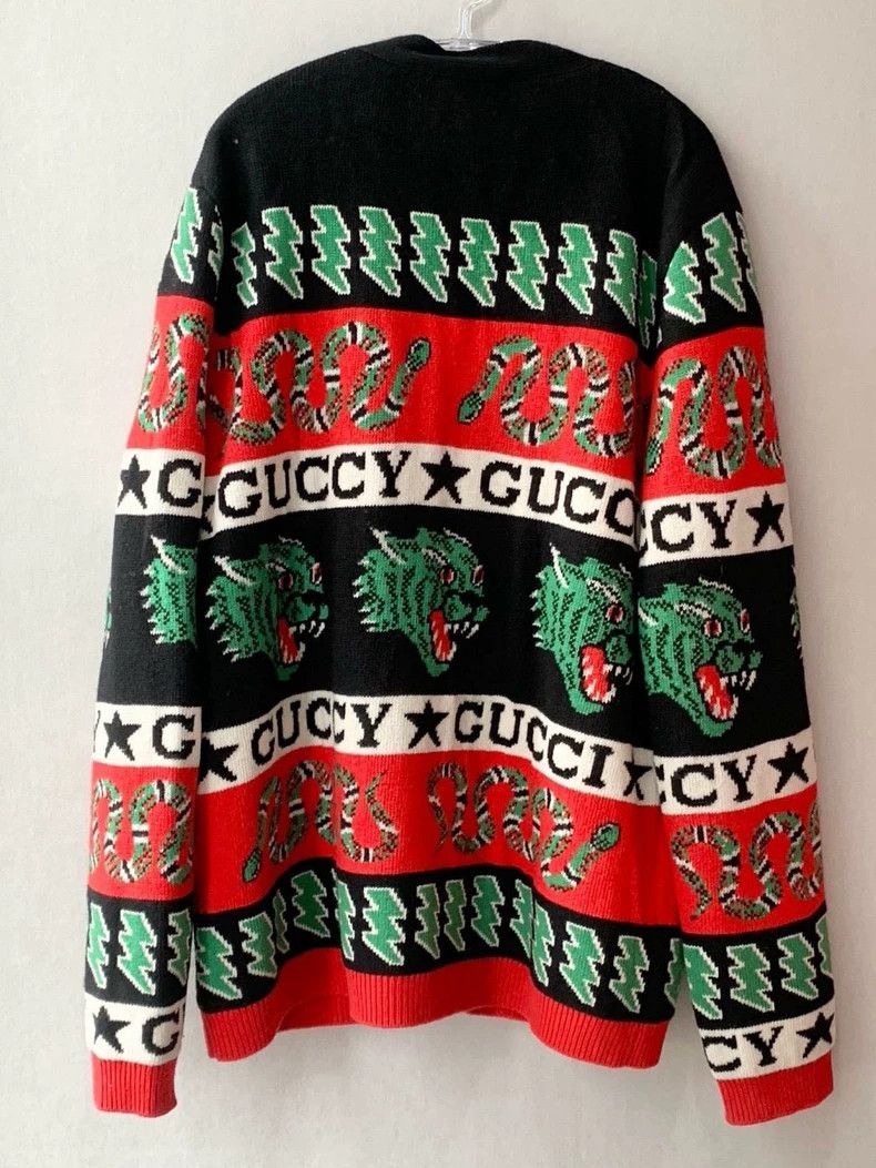 Gucci Gucci Classic Element Logo Full Print Knitted Cardigan jack Size US S / EU 44-46 / 1 - 2 Thumbnail