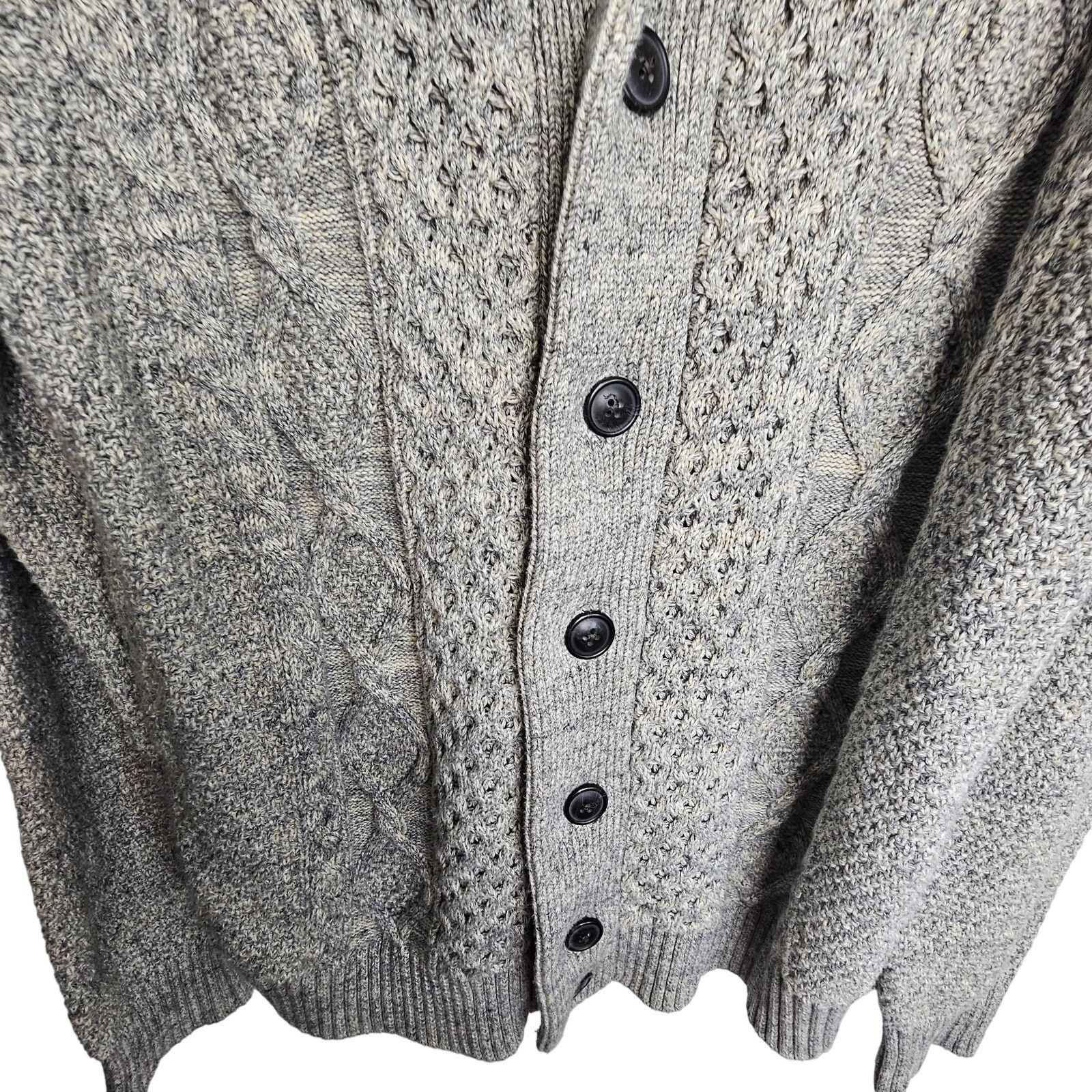 Gap Gap Mens Cable Knit Fisherman Cardigan Sweater Heavyweight Size US L / EU 52-54 / 3 - 4 Thumbnail