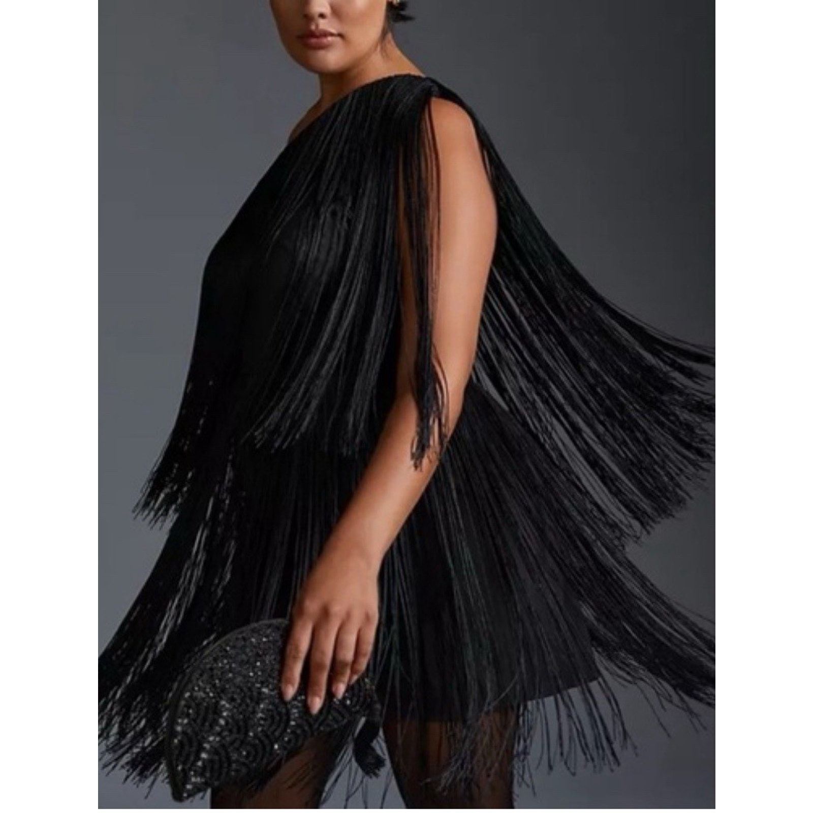 Anthropologie HUTCH Anthropologie ONE-SHOULDER FRINGED MINI SIZE M A001937 Size M / US 6-8 / IT 42-44 - 1 Thumbnail