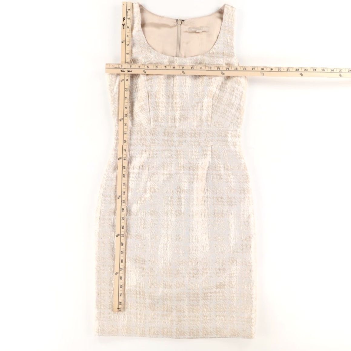 Banana Republic Banana Republic Metallic Sheath Dress Gold Women's 6 Shirt Womens Dress 6 Gold BanRepublic Metallic Sheath Dress Size M / US 6-8 / IT 42-44 - 3 Thumbnail