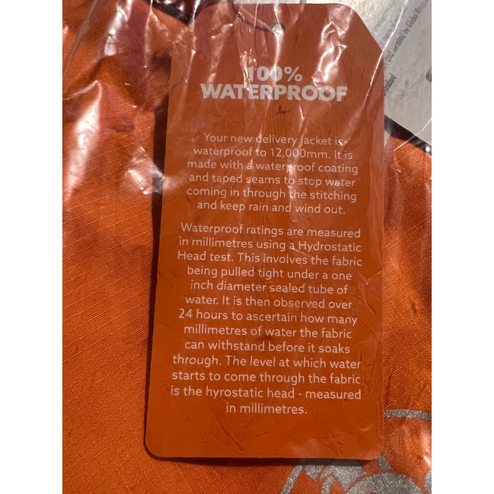 Vintage VINTAGE Just Eat Waterproof Jacket L Unisex Adults Orange Waterproof Size US L / EU 52-54 / 3 - 3 Thumbnail