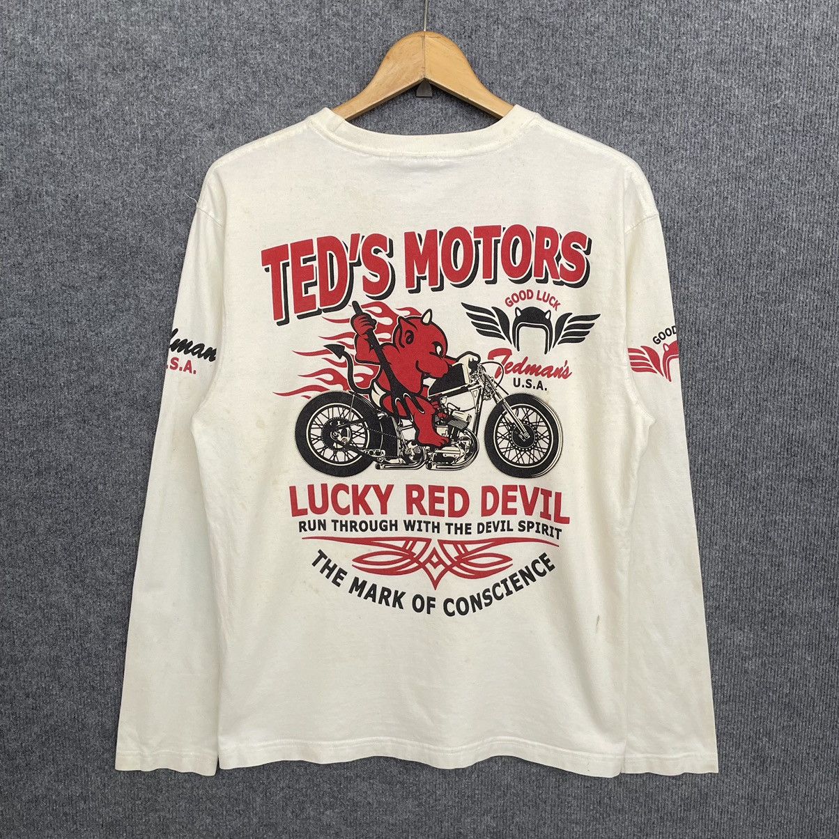 Tedman × West Coast Choppers 1990s Ted Motor Lucky Red Devil L/S T Shirt Size US M / EU 48-50 / 2 - 1 Thumbnail
