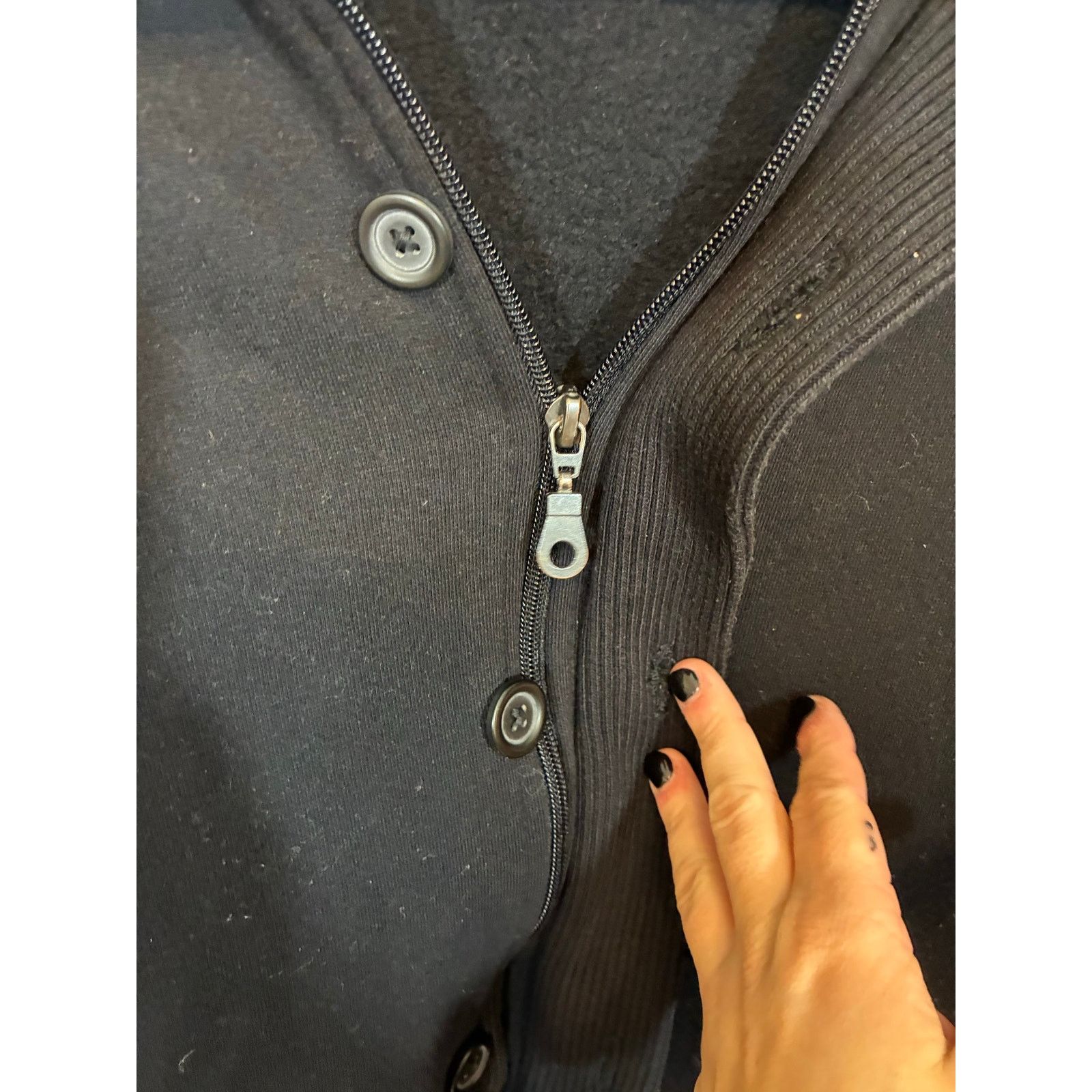 Apt. 9 APT 9 Mens Jacket Full Zip Mock Neck Knit Black XL Preppy Size US XL / EU 56 / 4 - 3 Thumbnail