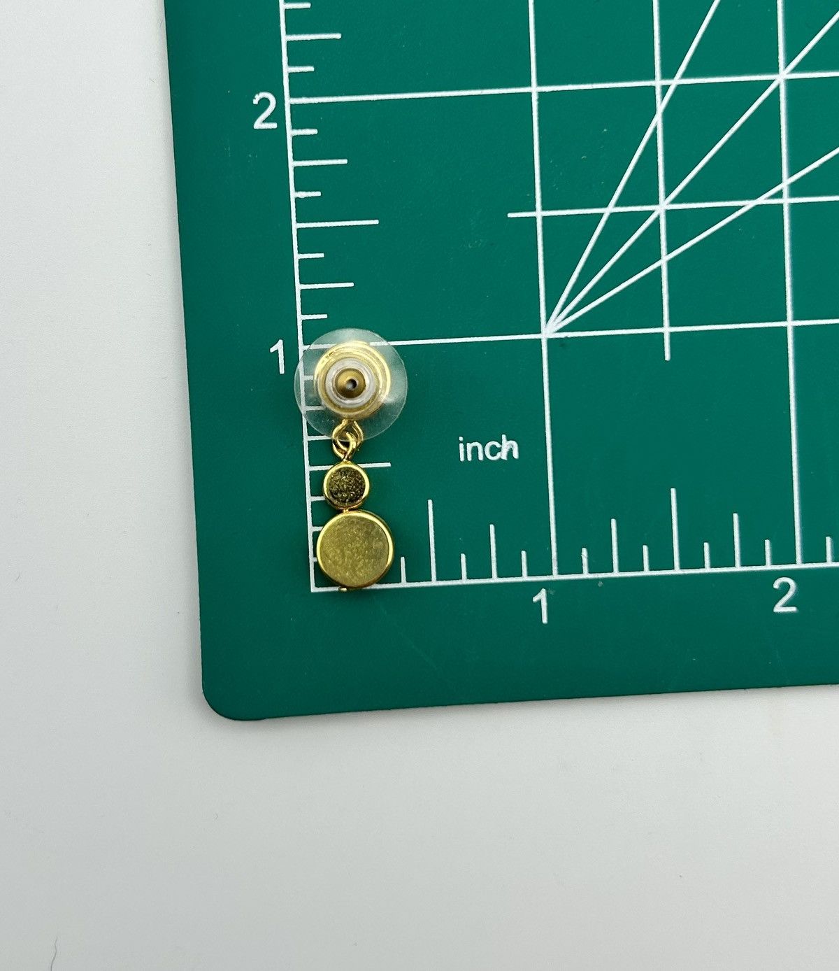 Other Vintage Geometric Gold Drop Earrings w Black Circle Detail Size ONE SIZE - 5 Thumbnail
