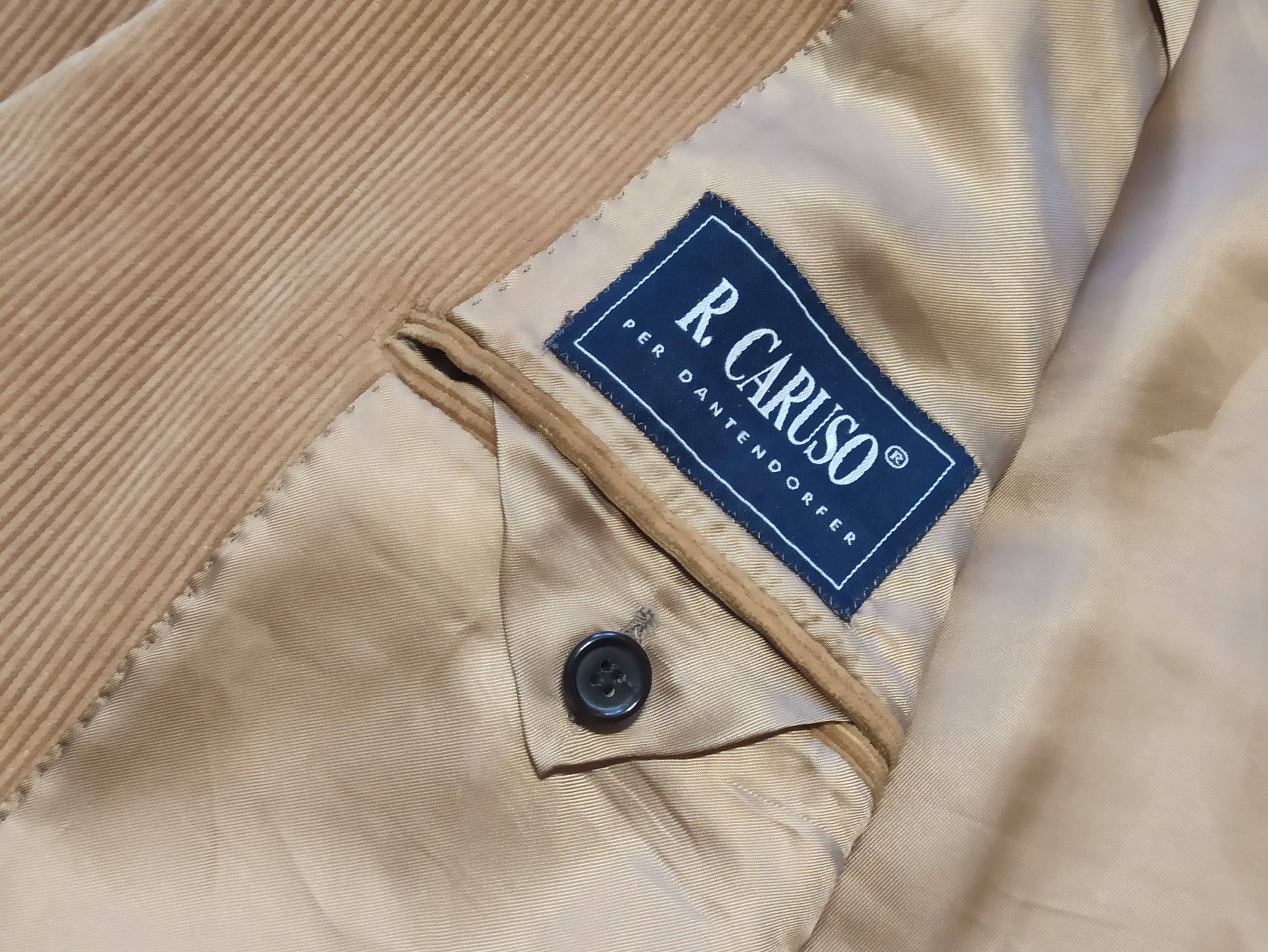 Caruso R.Caruso Vintage Handmade Corduroy Blazer IT 56 US 46 Size 46R - 4 Thumbnail