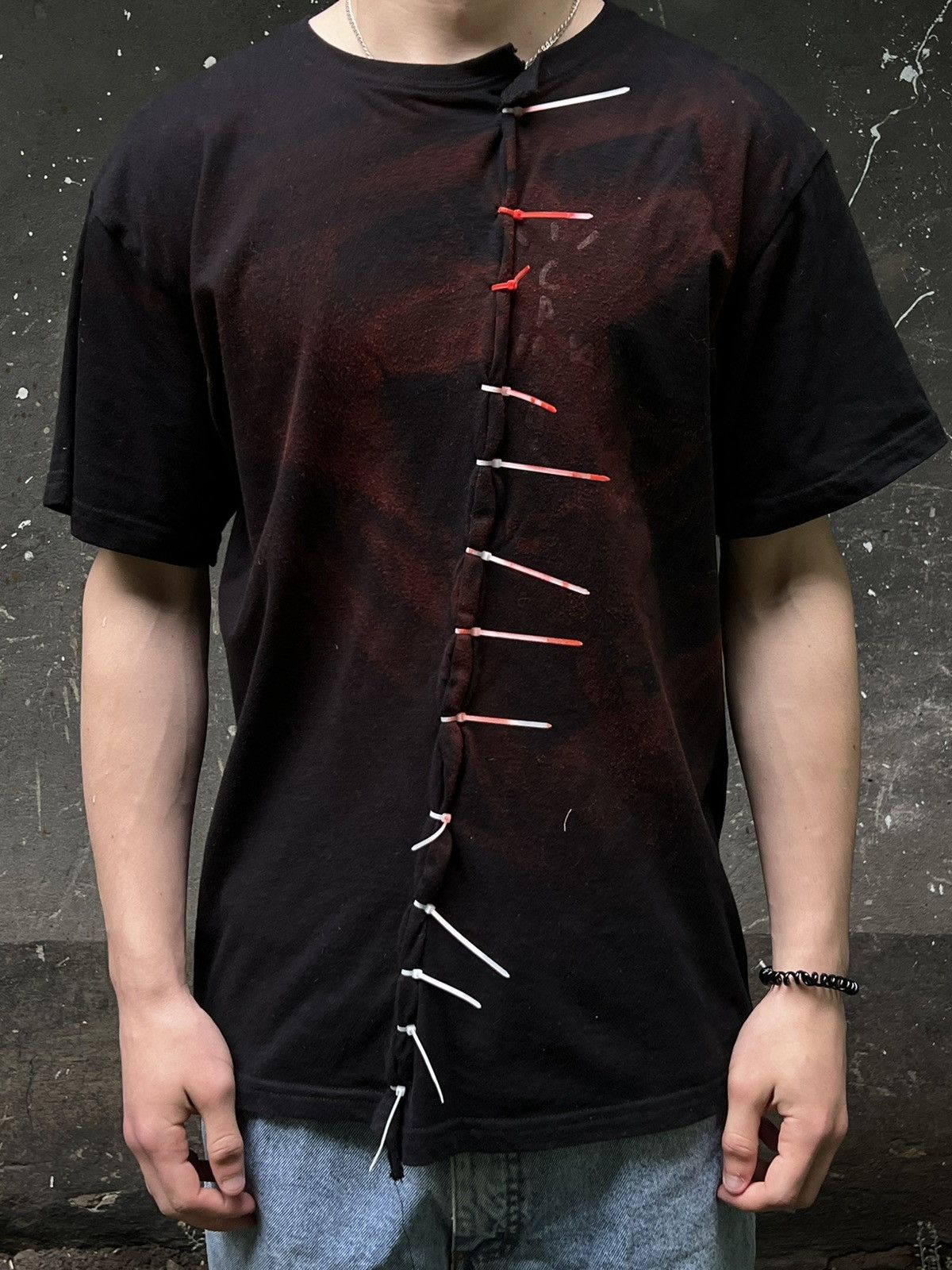 Japanese Brand Custom Black Sewn Up Jesus T-Shirt Japan Style Design RARE Size US M / EU 48-50 / 2 - 1 Thumbnail