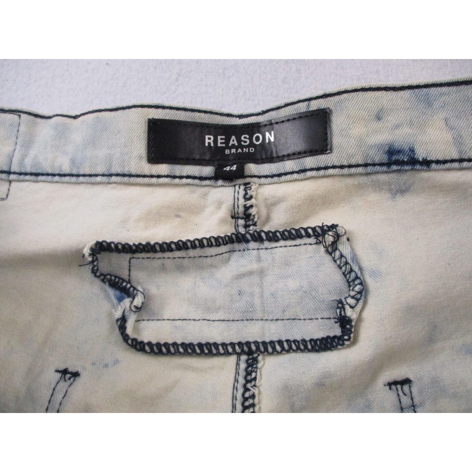 Reason Reason Jeans Men 44 Slim Acid Wash Mulberry Moto Skull Denim Size US 44 / EU 60 - 7 Thumbnail