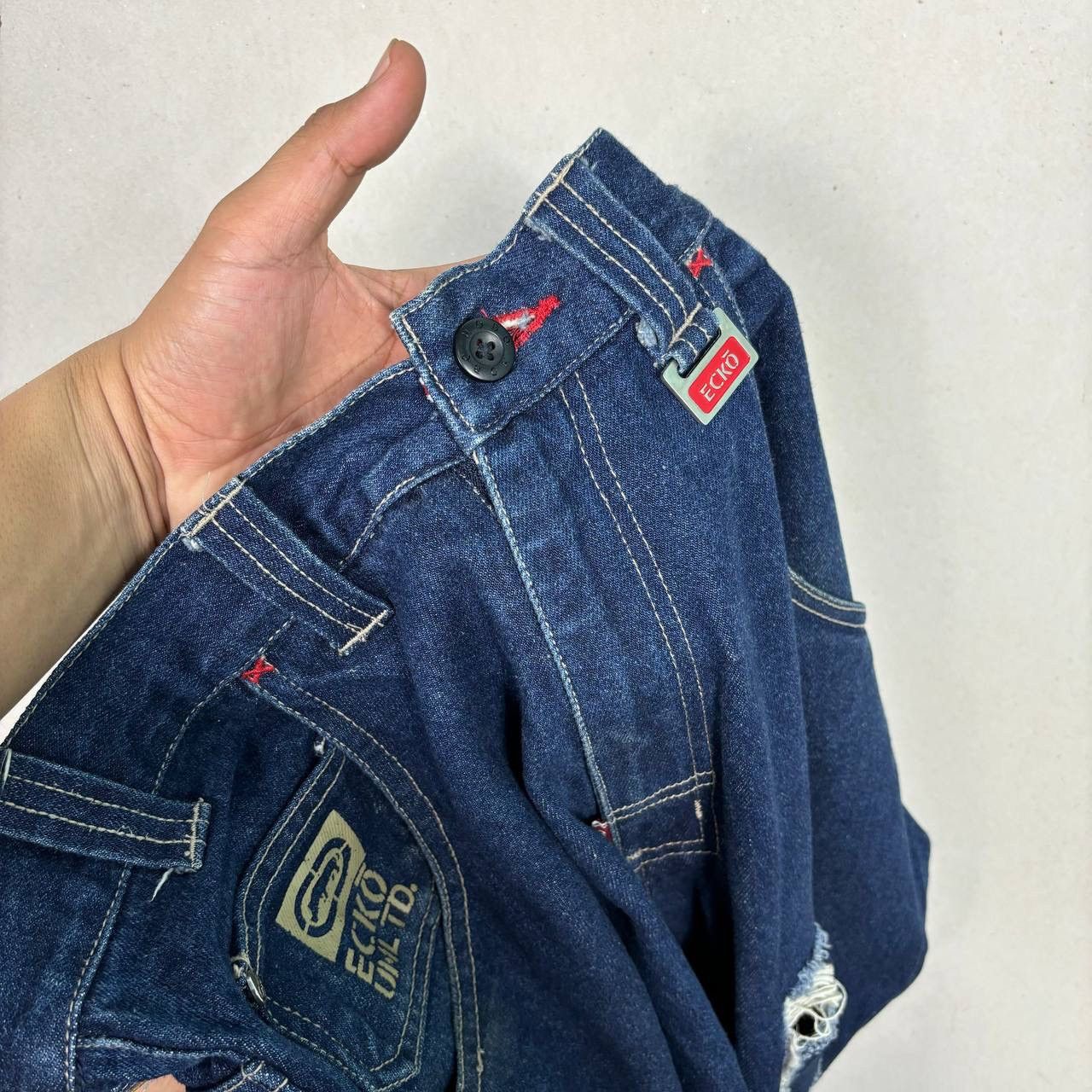 Ecko Unltd. Vintage ECKO UNLTD Distress Jeans Baggy Style Denim Size US 34 / EU 50 - 10 Thumbnail