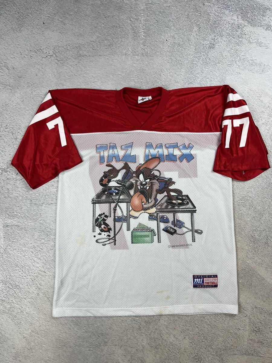 Vintage × Warner Bros Vintage 1998 Looney Tunes WB TAZ MIX RUGBY Jersey Size US L / EU 52-54 / 3 - 1 Thumbnail