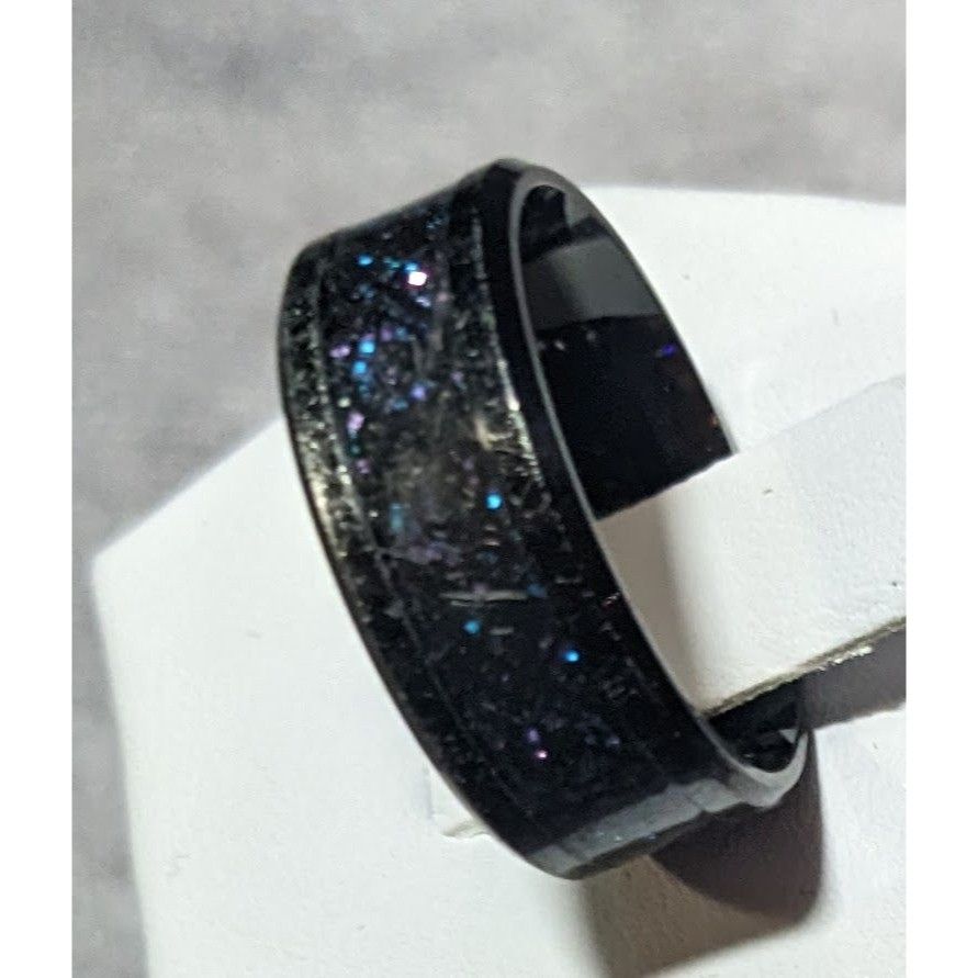 Other Gothic Black Stainless Steel Blue And Purple Glitter Inlay R Size ONE SIZE - 12 Thumbnail