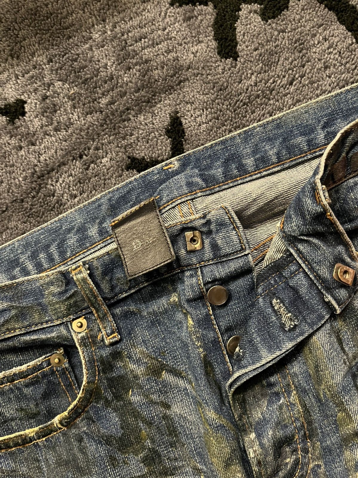 Dior × Hedi Slimane AW03 Luster Waxed Clawmark Denim Jeans Size US 32 / EU 48 - 10 Thumbnail
