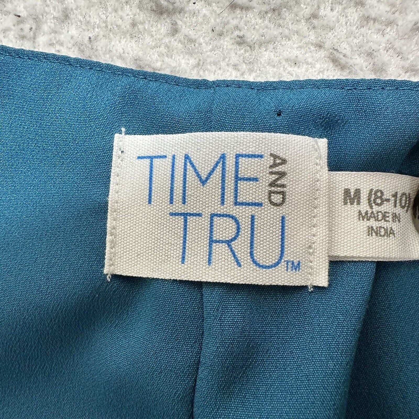 Other Time & Tru Medium Blue Colorful Floral V-Neck A-Line Dress Size M / US 6-8 / IT 42-44 - 10 Thumbnail