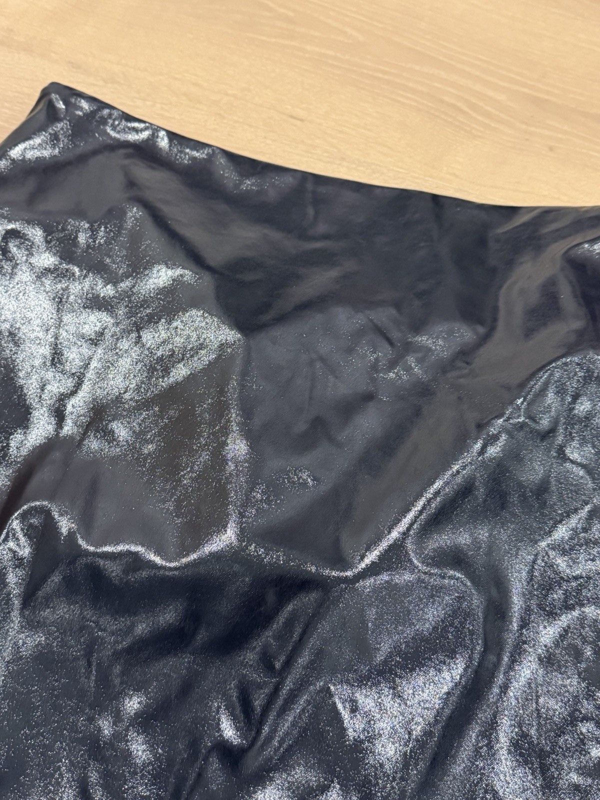A.L.C. A.L.C. Tessa Ruched Faux Leather Midi Skirt Smoke 12 NWT Size 34" / US 12 / IT 48 - 9 Thumbnail