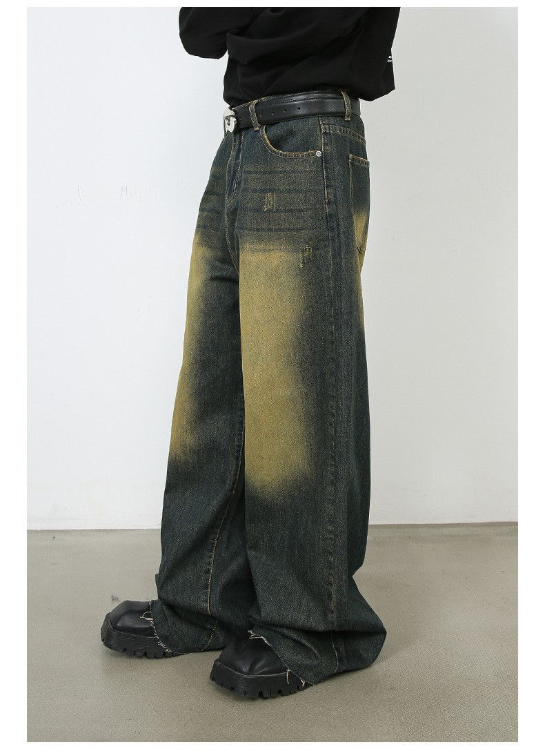 Japanese Brand × Jean Loose distressed retro trendy wide-leg jeans for men Size US 34 / EU 50 - 6 Thumbnail