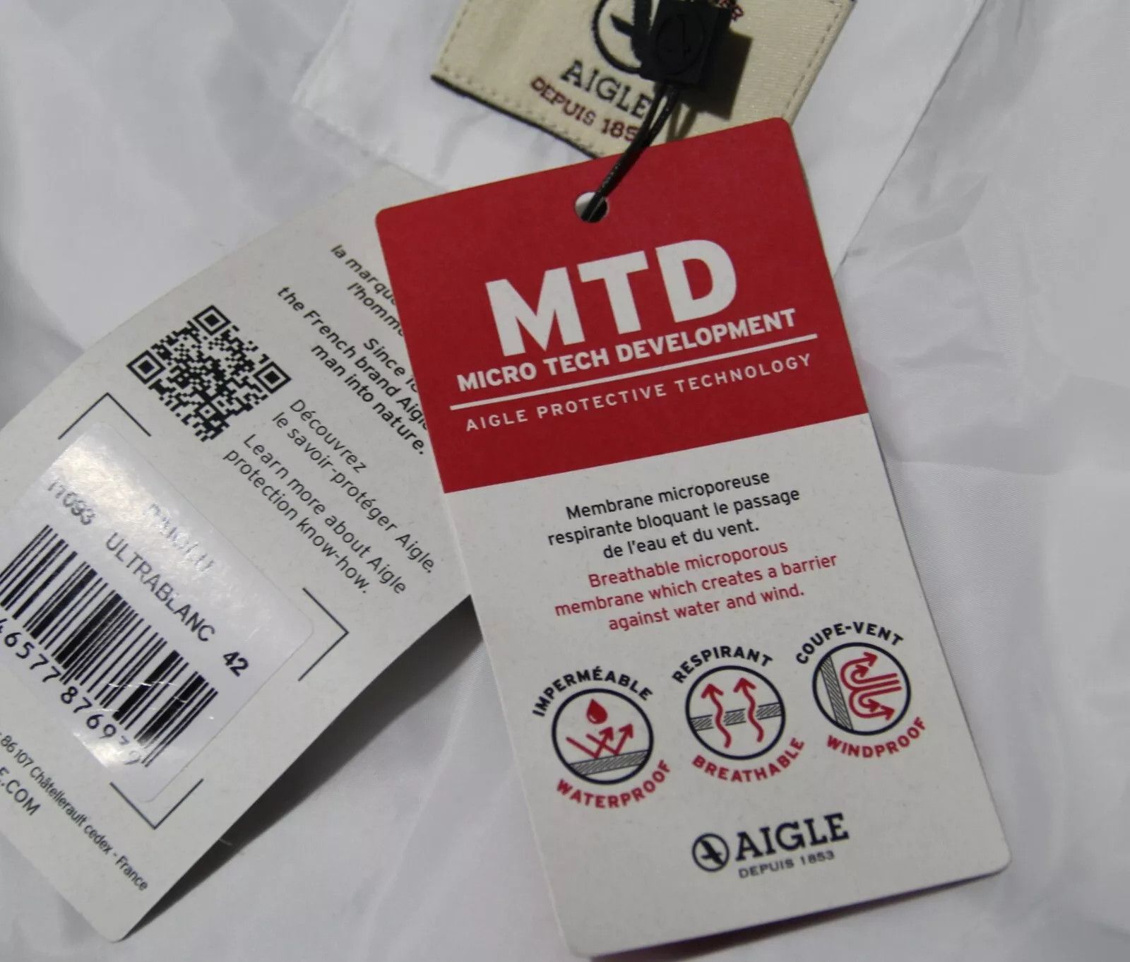 Aigle AIGLE RAIN COAT JACKET MTD WHITE Size M / US 6-8 / IT 42-44 - 6 Thumbnail