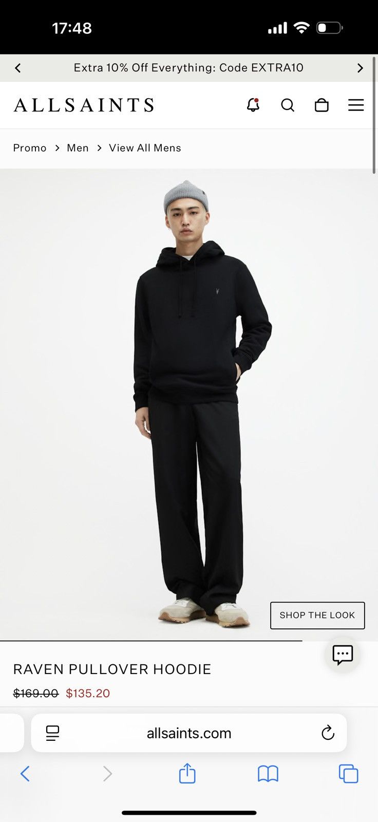 Allsaints Allsaints Raven Oth Hoodie Men’s Size XL Black Pullover Top Size US XL / EU 56 / 4 - 4 Thumbnail