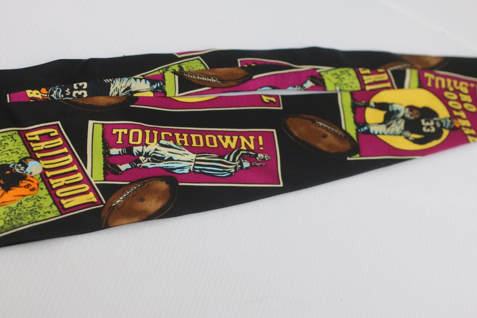 The Tie Bar 100% Silk Football Tie Handmade Vibrant Colors Mens Tie Game Size ONE SIZE - 4 Thumbnail
