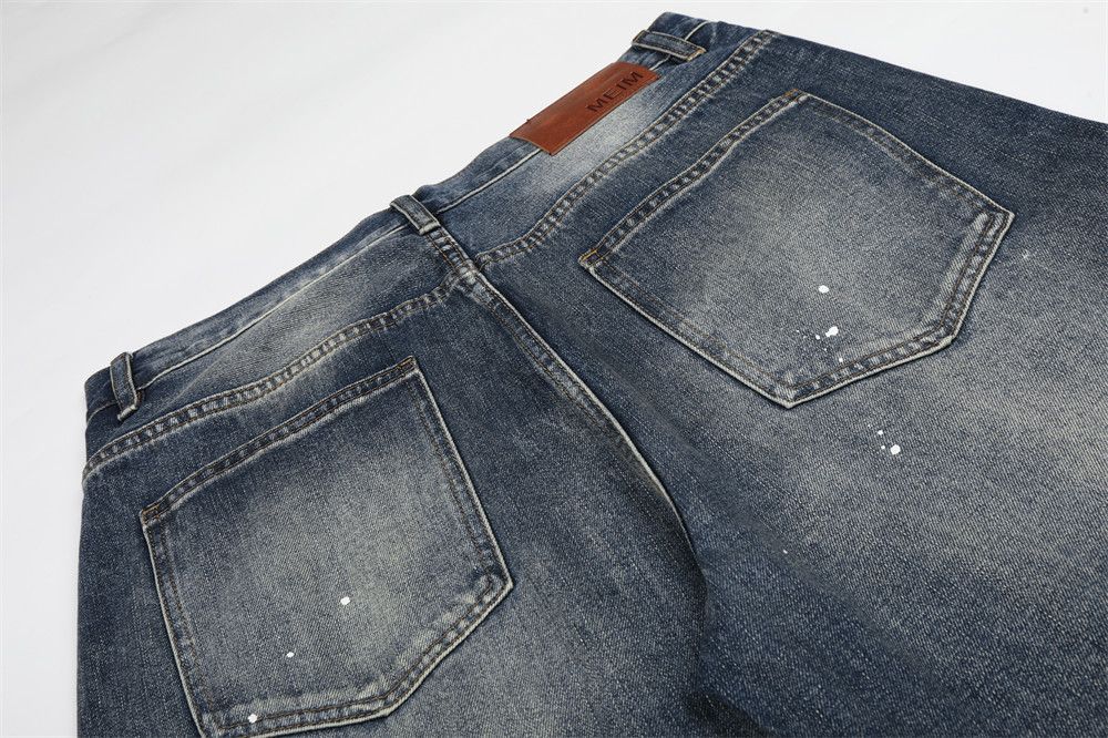 Vintage Washed & Distressed Loose-Fit Wide-Leg Curved Denim Jeans Size US 32 / EU 48 - 4 Thumbnail