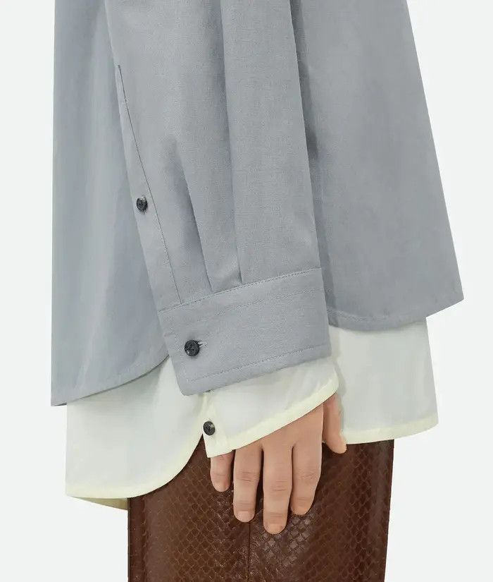 Bottega Veneta o1s1rm0326 Relaxed Fit Linen Double Shirt in Vapor/Camomile Size US L / EU 52-54 / 3 - 4 Thumbnail