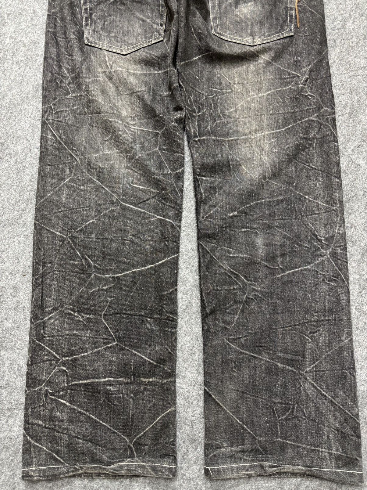 Japanese Brand 💥Cracked Fades💥Antfui Double Waist Black Wash Denim F642 Size US 32 / EU 48 - 17 Thumbnail