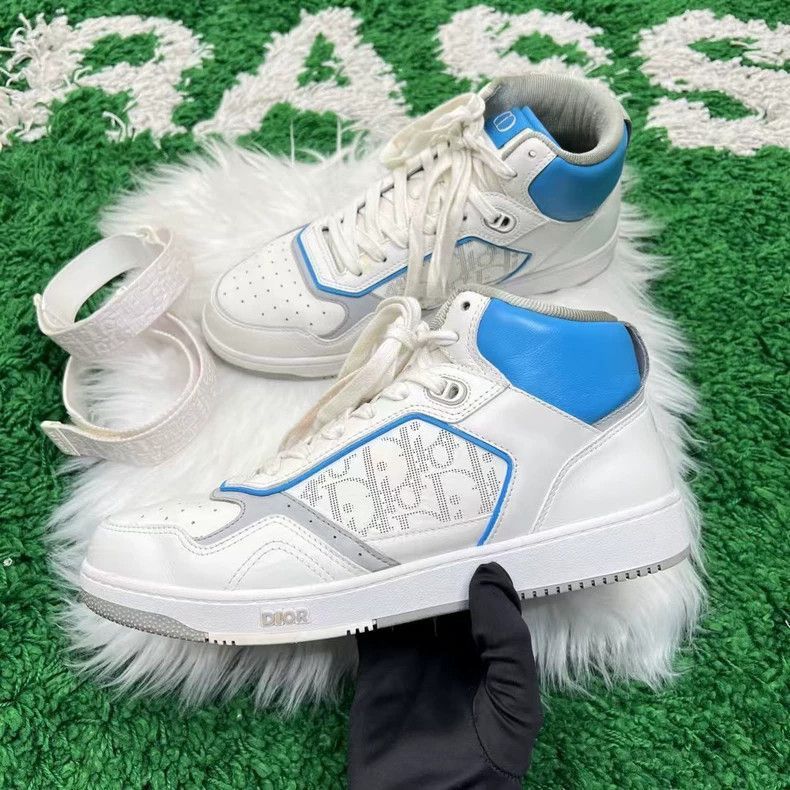 Dior Dior B27 HighTop Sneakers White Blue-2506 Size US 9 / EU 42 - 2 Thumbnail