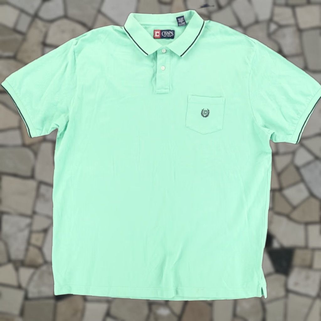Chaps Chaps Polo Shirt Green 2XL Men Classic Jersey Cotton Solid Shirt Size US XXL / EU 58 / 5 - 1 Thumbnail
