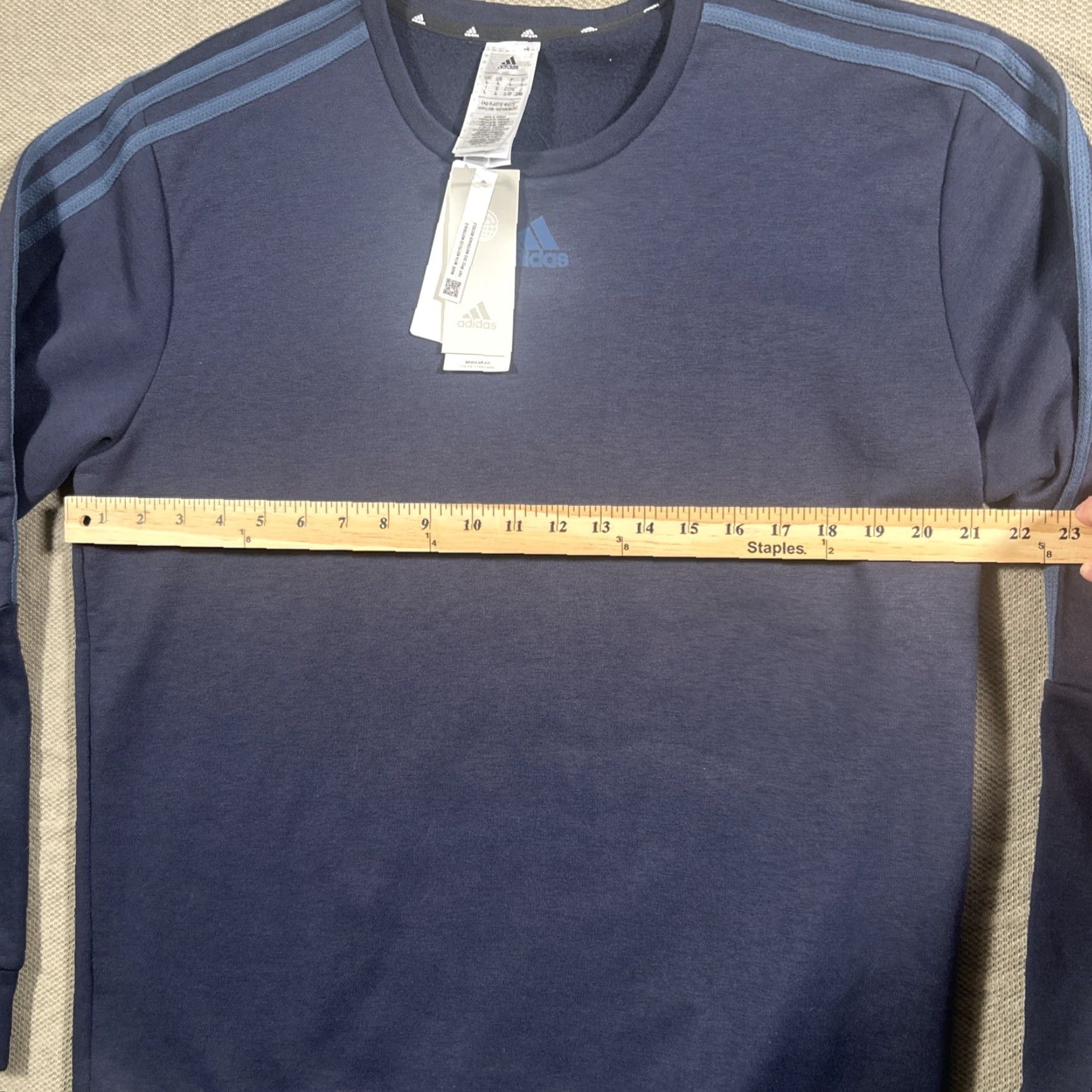 Adidas Adidas Sweatshirt Navy Blue Large Men's Long Sleeve Crew Neck Pullover NWT Regular Fit Size US L / EU 52-54 / 3 - 7 Thumbnail