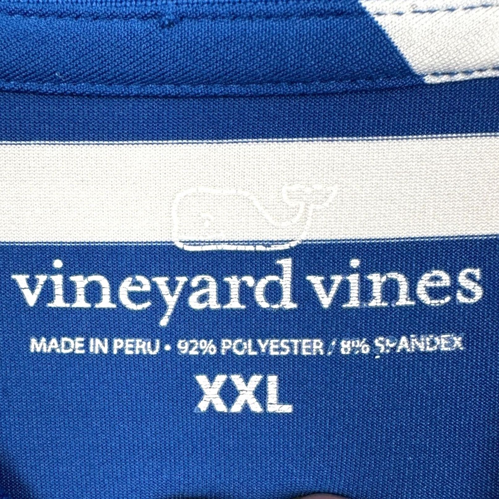 Vineyard Vines Vineyard Vines Mens 2XL Polo Golf Shirt Blue White Colorblock Stretch Rugby EUC Size US XXL / EU 58 / 5 - 4 Thumbnail