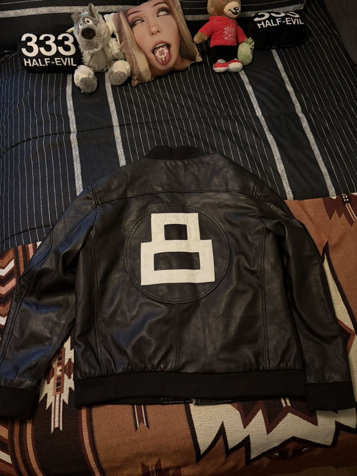Vintage Vintage Leather 8 Ball Bomber Jacket Size US L / EU 52-54 / 3 - 2 Thumbnail