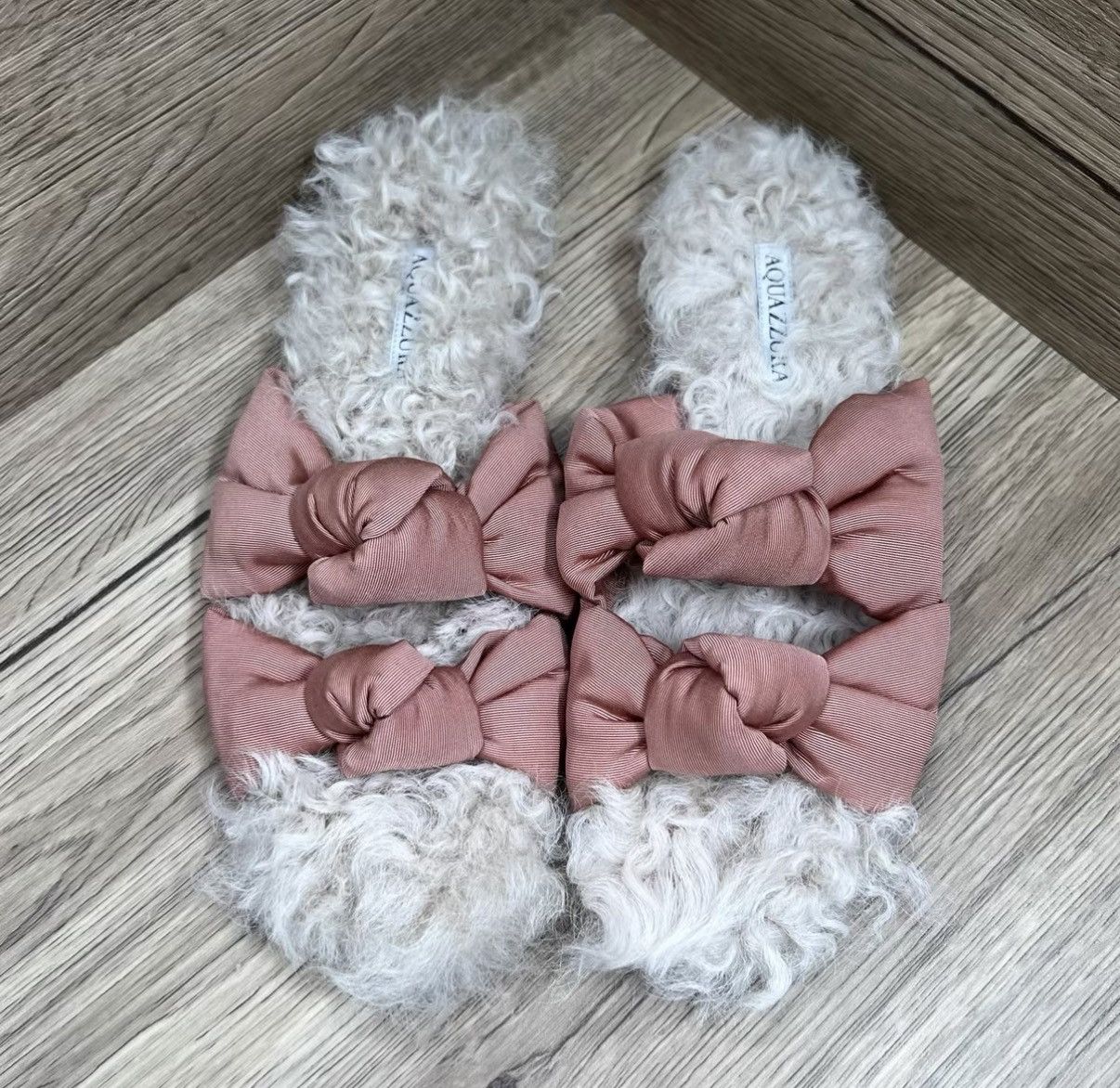 Aquazzura Aquazzura Pink Furry Slippers J41 Size US 8 / IT 38 - 2 Thumbnail