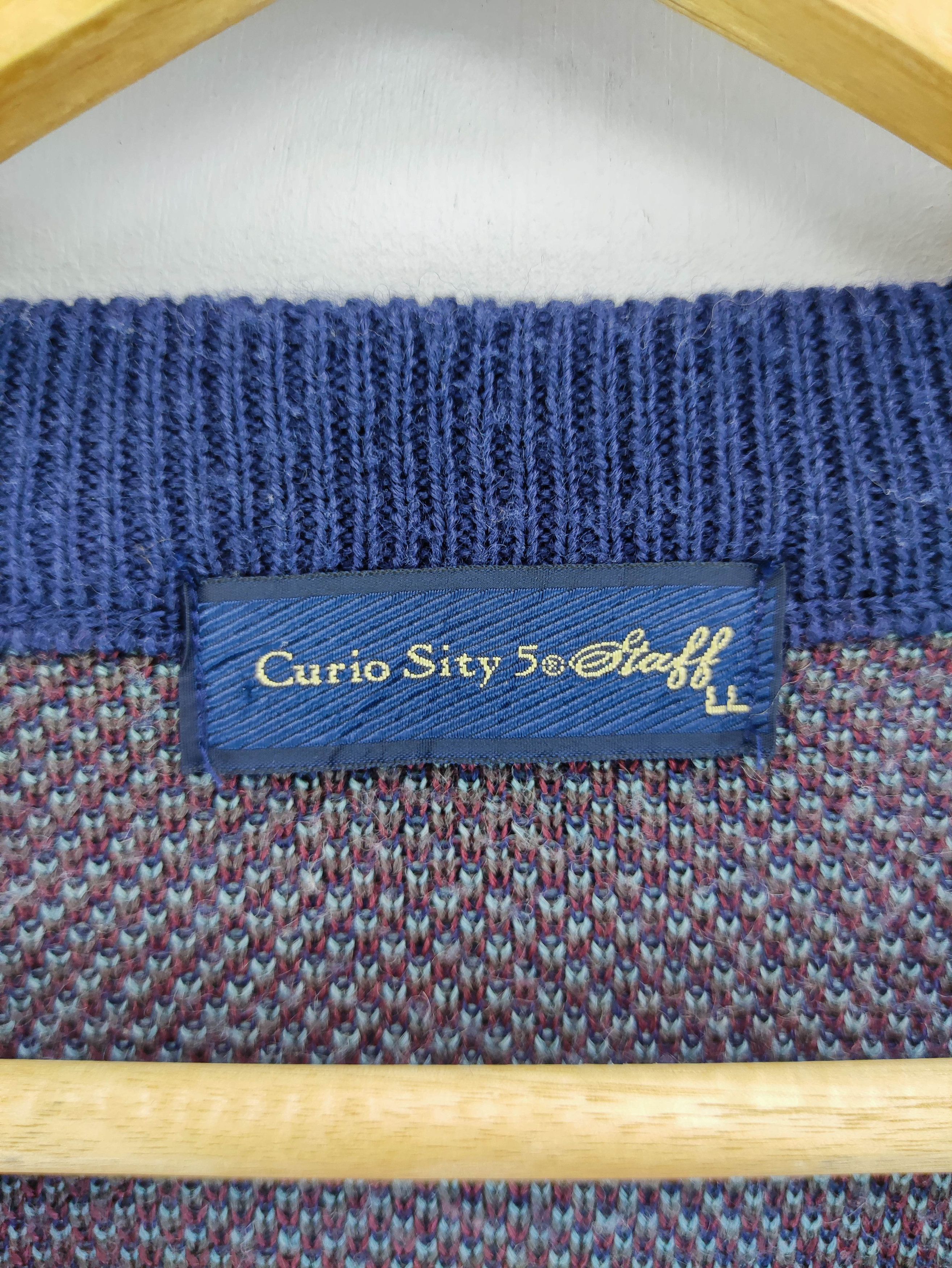 Japanese Brand Vintage Curio Sity Wool V-neck Sweatshirt Jumper Size US L / EU 52-54 / 3 - 2 Thumbnail