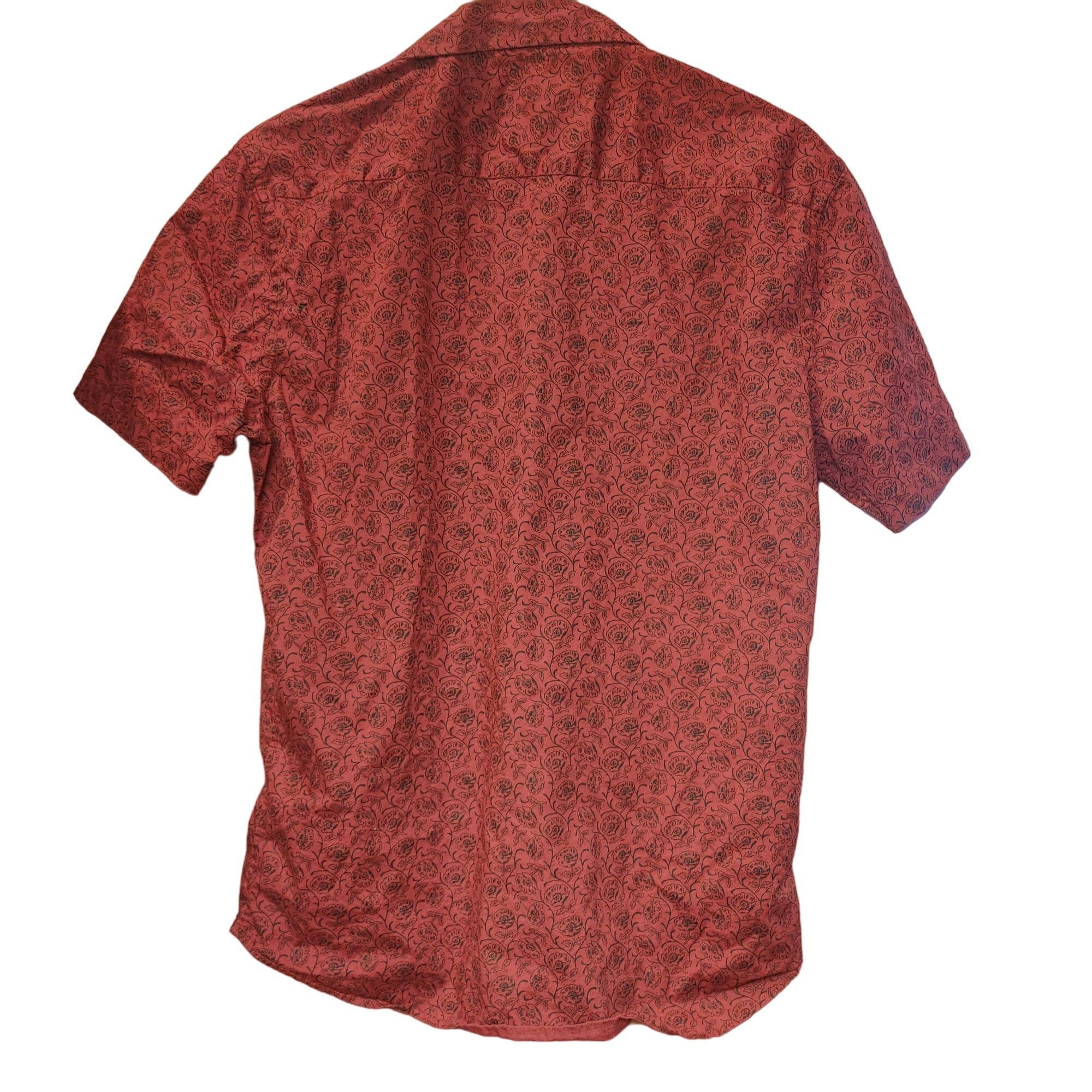 Other Consequence Men's Coral Print Short Sleeve Button Down Shirt Size US M / EU 48-50 / 2 - 2 Thumbnail