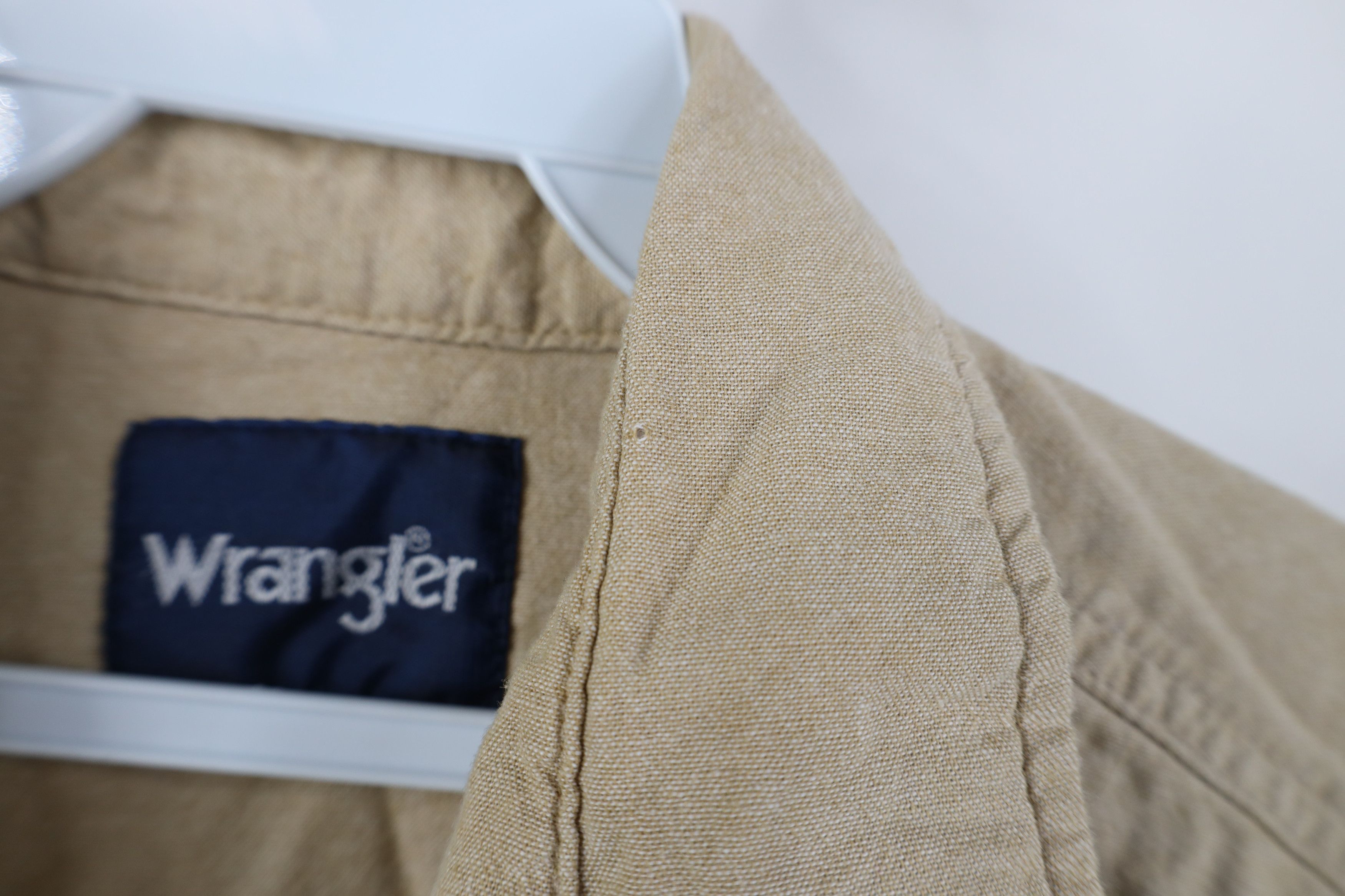 Wrangler Vintage 90s Wrangler Cowboy Snap Button Collared Shirt Beige Size US M / EU 48-50 / 2 - 5 Thumbnail