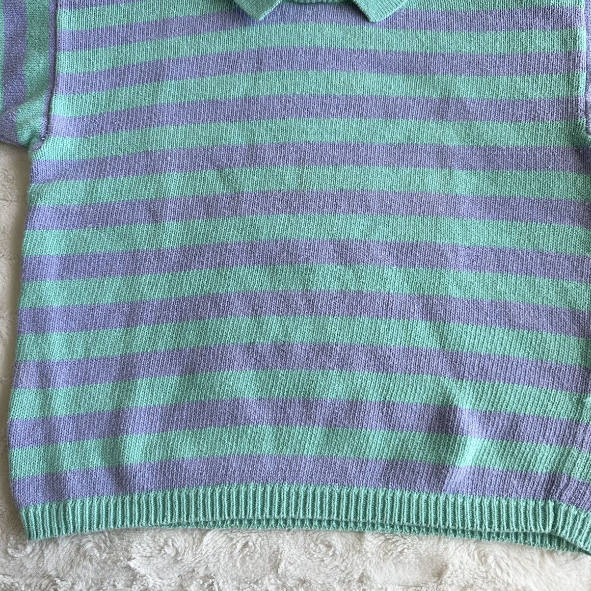 Other Vintage Striped Sweater Womens Large Green Purple Collared Size L / US 10 / IT 46 - 5 Thumbnail