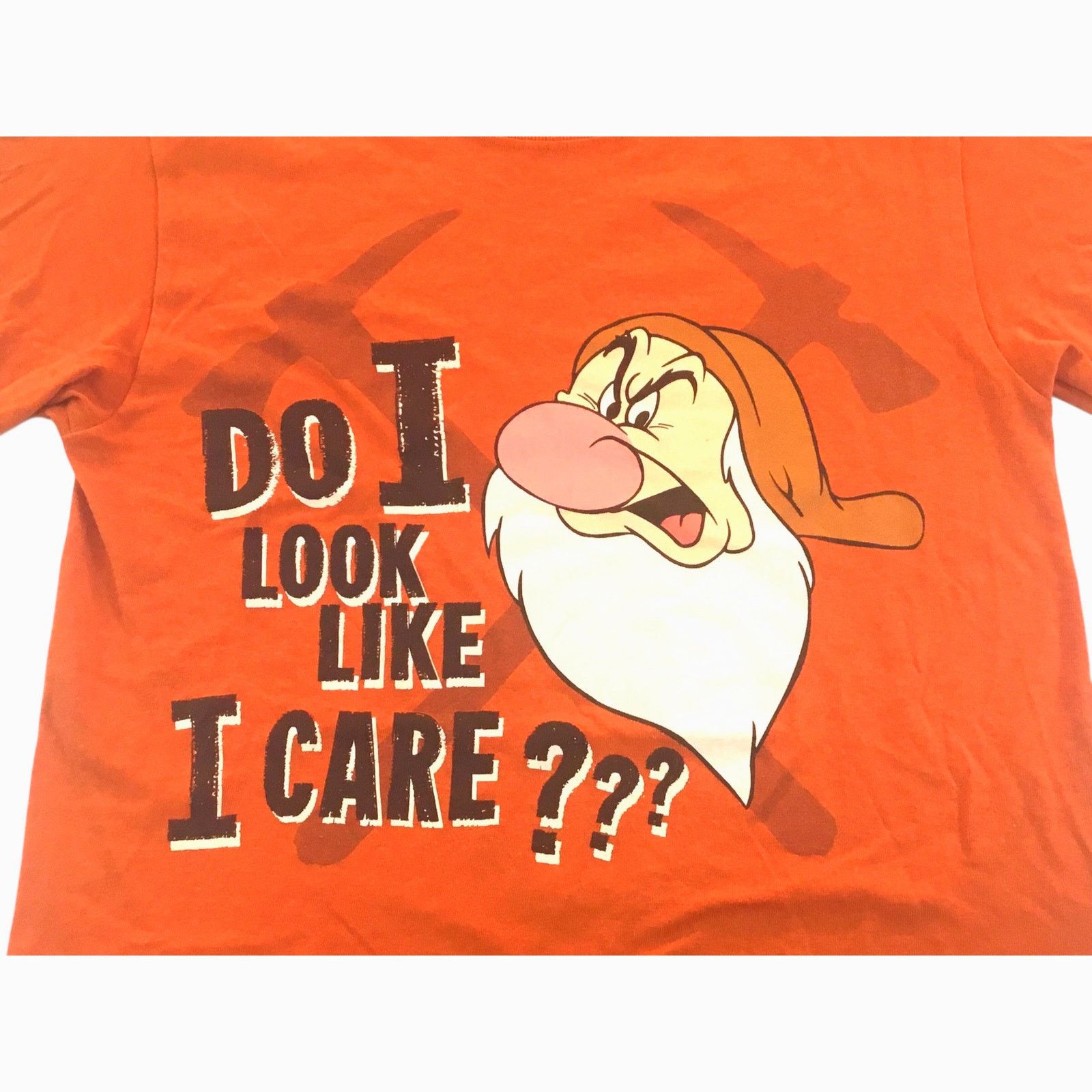 Disney Disney Grumpy T-Shirt Small Orange Do I Look Like I Care? Size US S / EU 44-46 / 1 - 3 Thumbnail