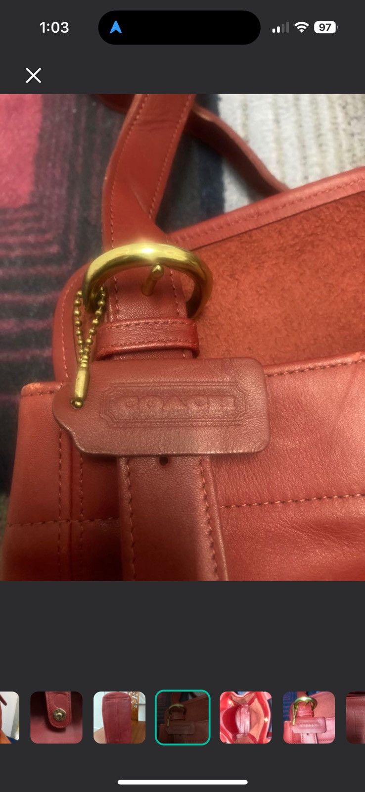 Coach Vintage Coach Waverly Purse Red Leather Size ONE SIZE - 8 Thumbnail