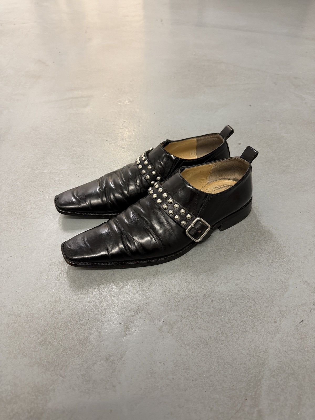 Junya Watanabe Comme des Garçons AW 2000 Studded Strap Leather Loafers Size US 8 / IT 38 - 1 Thumbnail