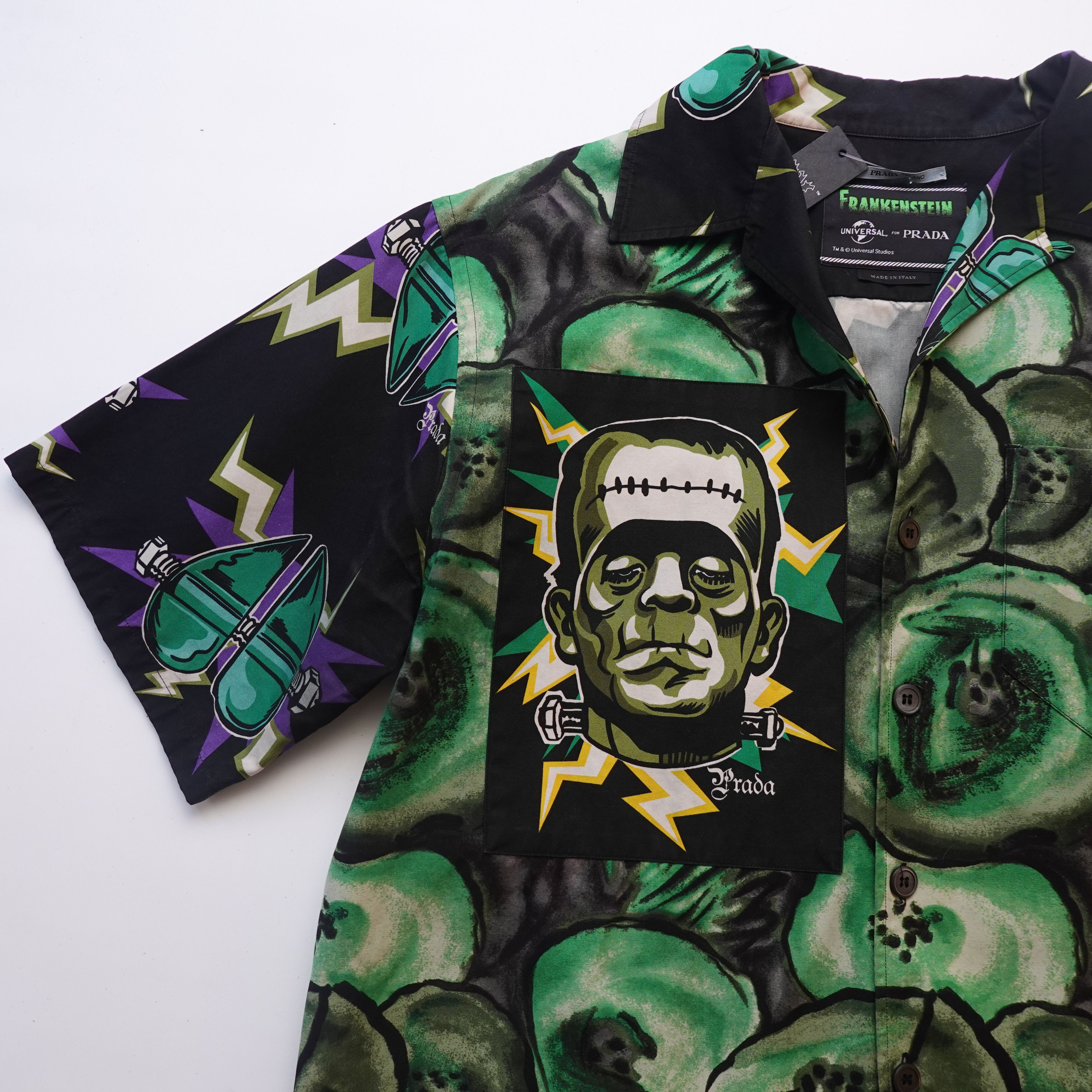 Prada 2019 Prada Frankenstein Universal SS Bowling Shirt - Size M Size US M / EU 48-50 / 2 - 2 Thumbnail