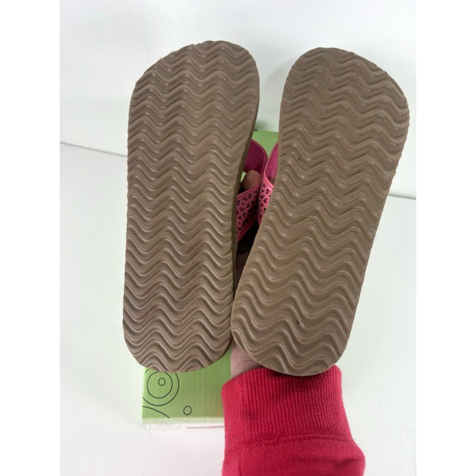 Vintage Luv America Greek Pink Flip Flops Womens Size 8 Sandal Casual Travel Workwear Slip On Flat Size US 8 / IT 38 - 4 Thumbnail