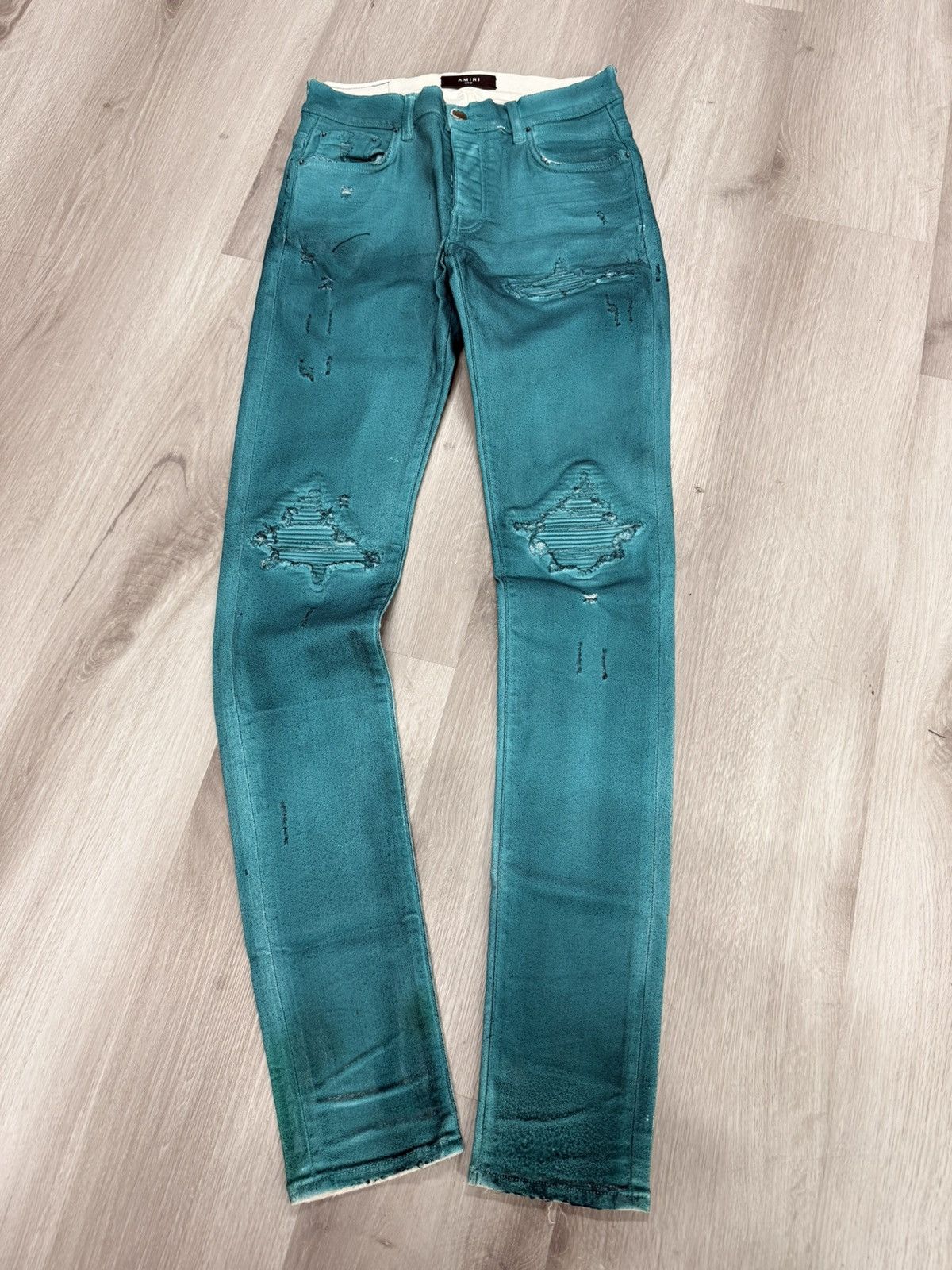 Amiri Amiri Teal MX1 Size US 29 - 1 Thumbnail